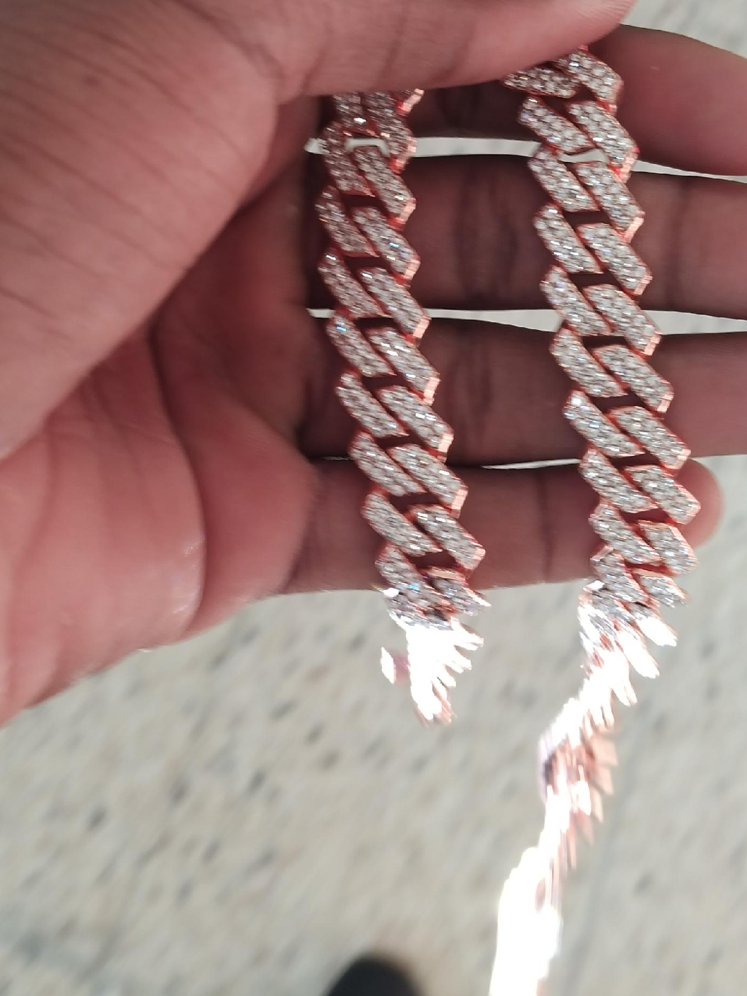 Rose Gold & Diamond Cuban Link Chain thumbnail