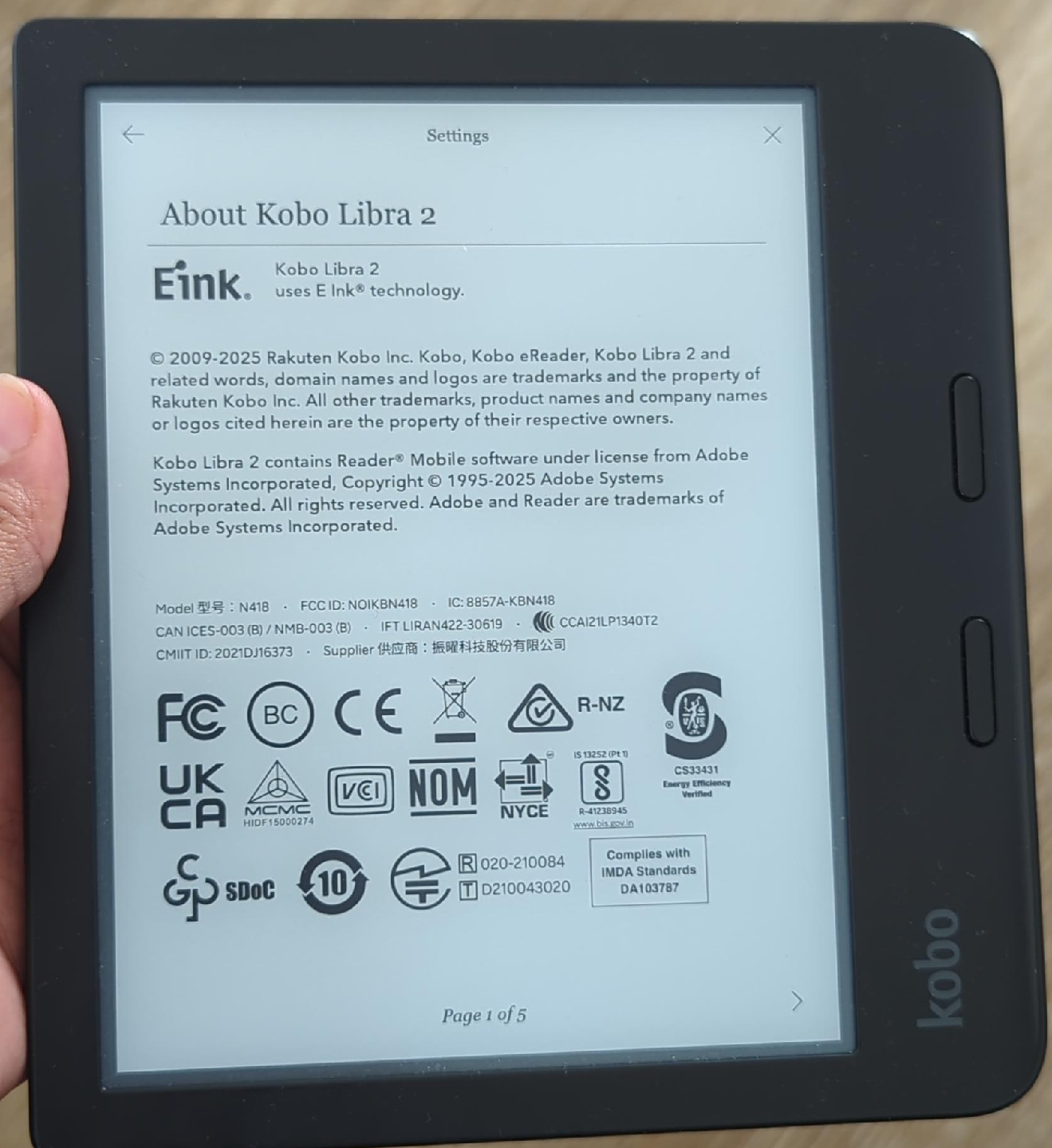 Kobo Libra 2 eReader - Black. Price Negotiable.