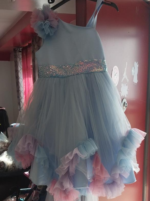 Girl's Party Dress - Blue & Pink Tulle