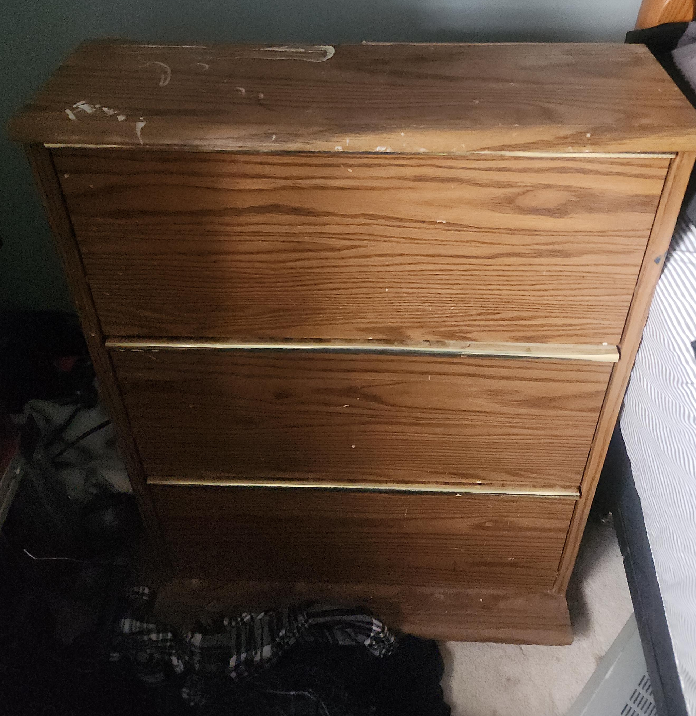 Wood 3-Drawer Dresser for vhs dvd