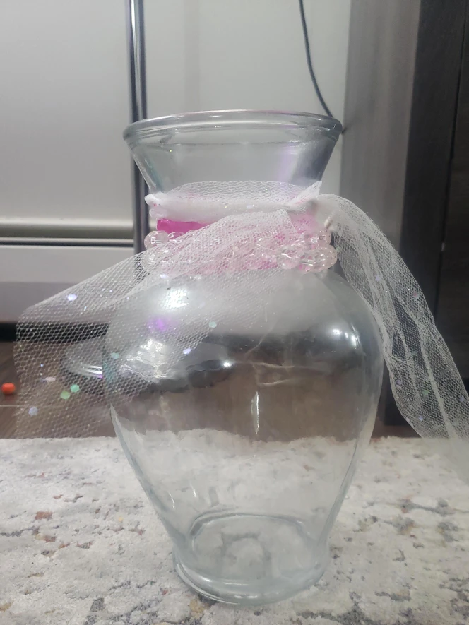 Glass Vase with Decorative Trim thumbnail