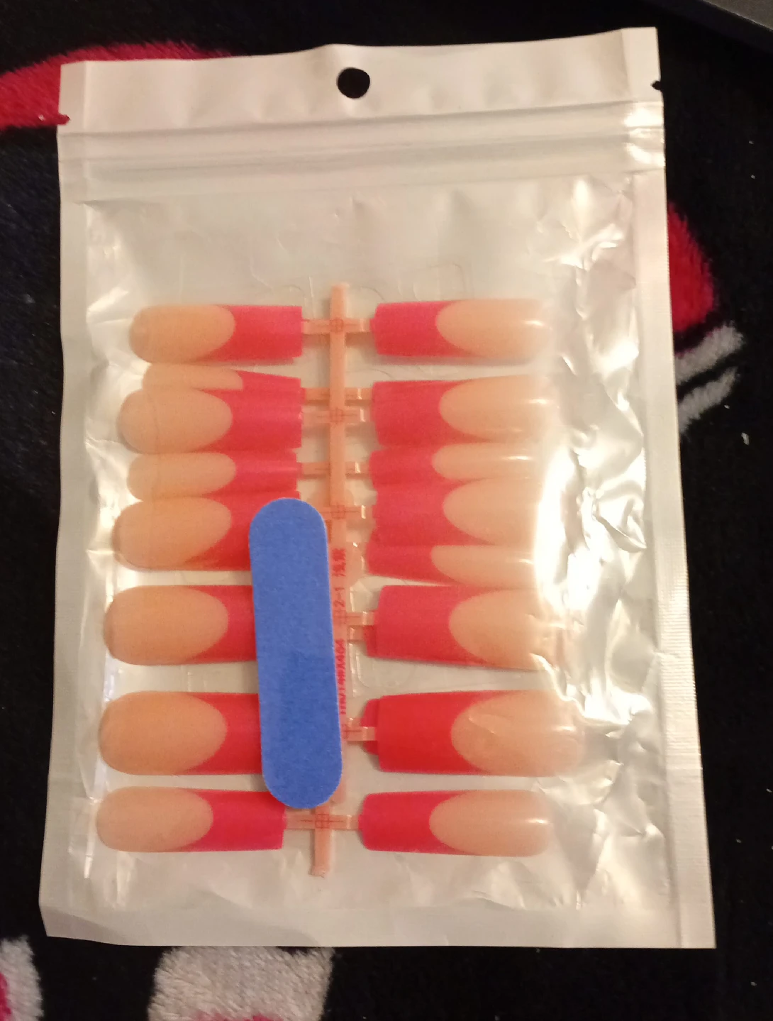 New Red & Nude French Tip Press-On Nails