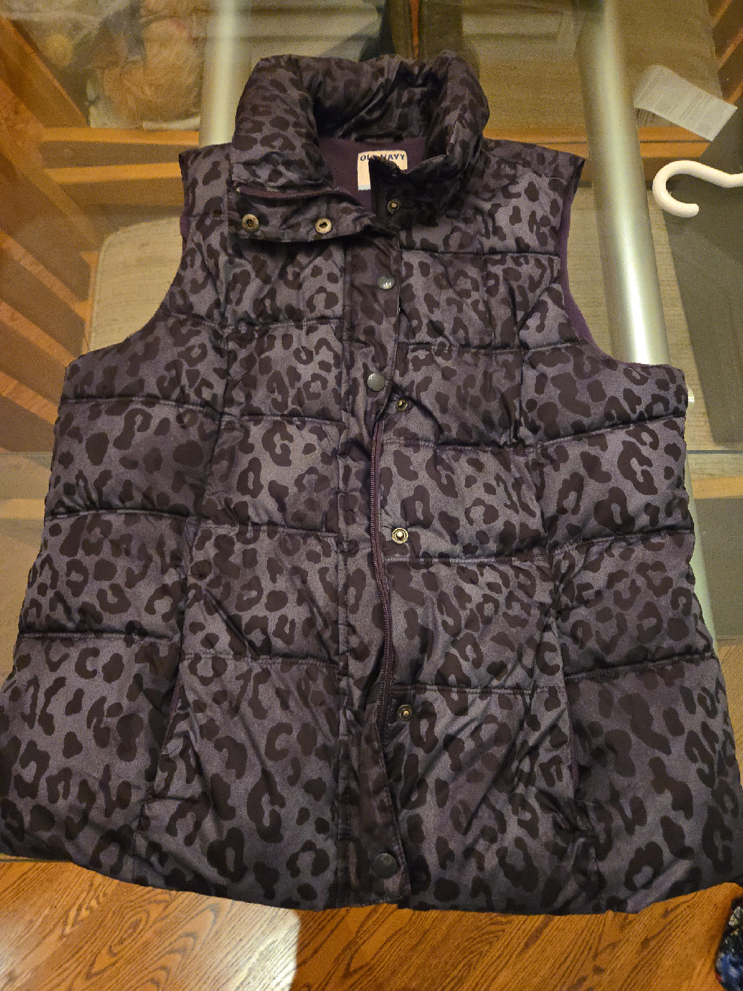 Old Navy Puffer Vest - Leopard Print