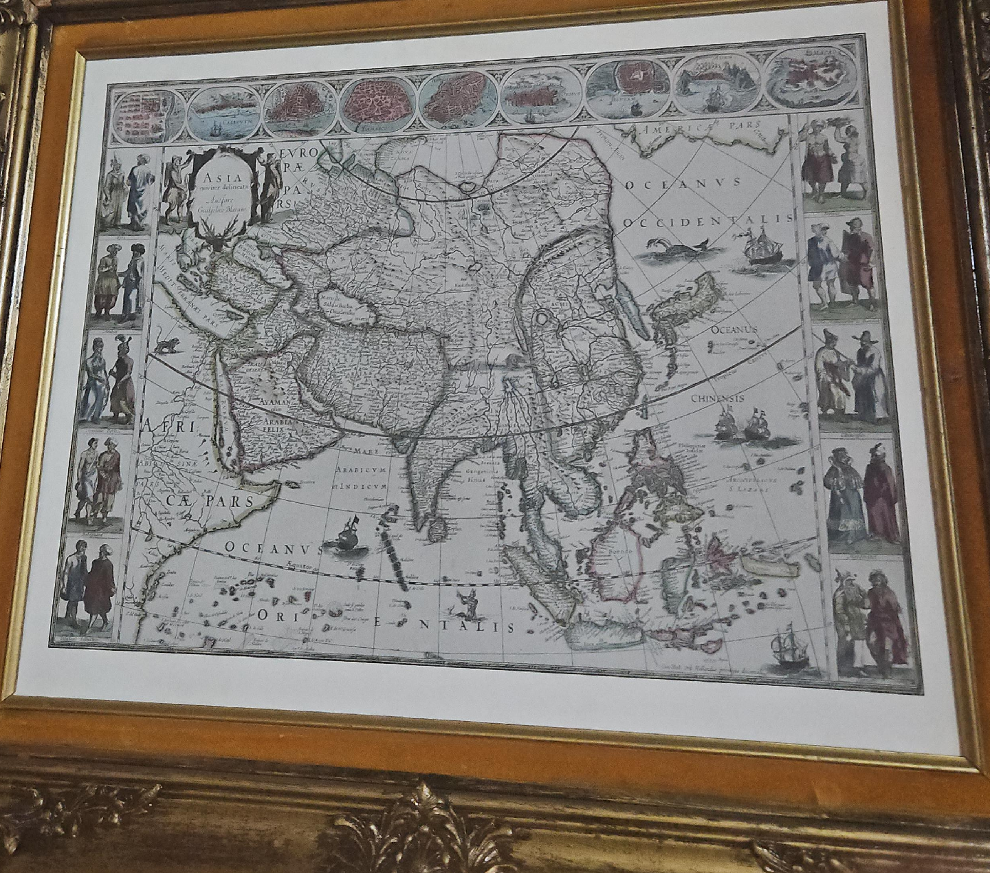 Antique Map of Asia, Europe, Africa thumbnail