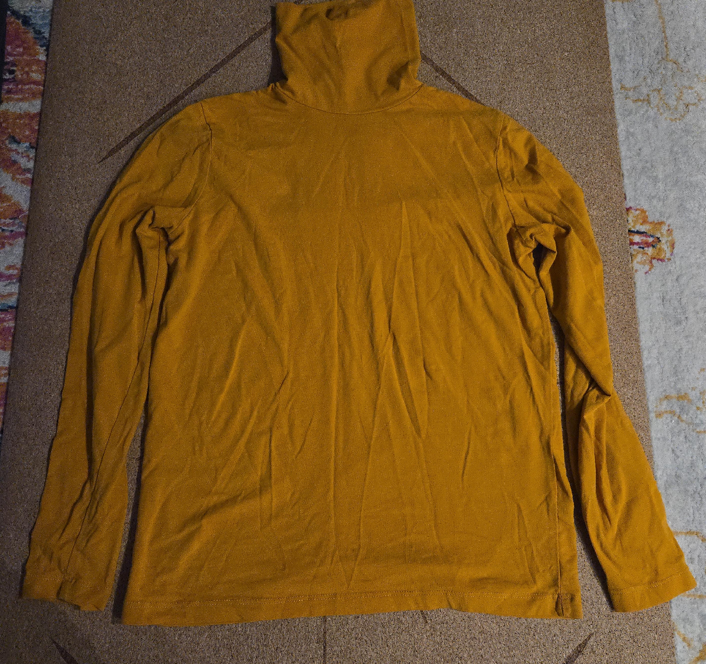Yellow Turtleneck Long Sleeve Top