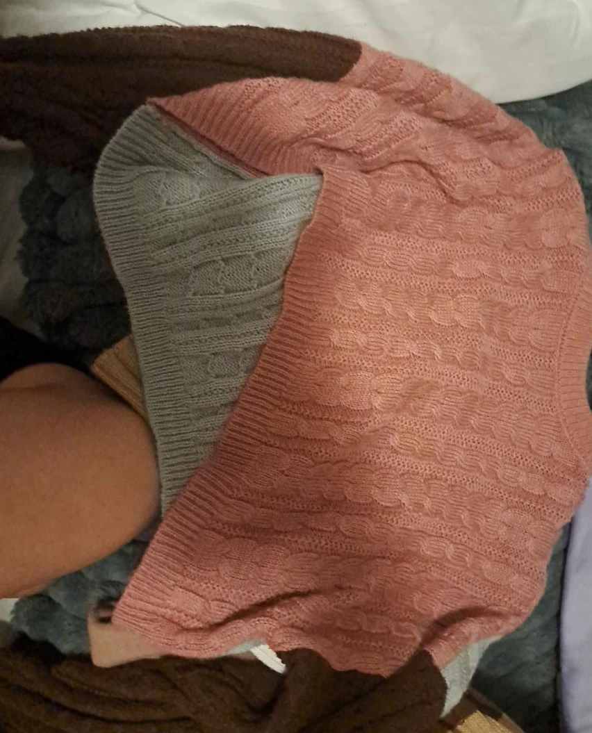 Pink Cable Knit Sweater Vest