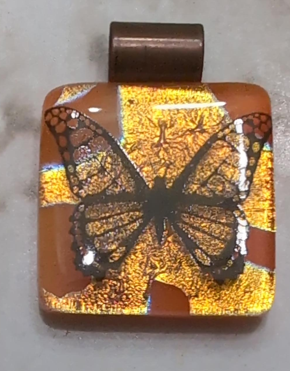 Handmade Fused Glass Butterfly Pendant thumbnail