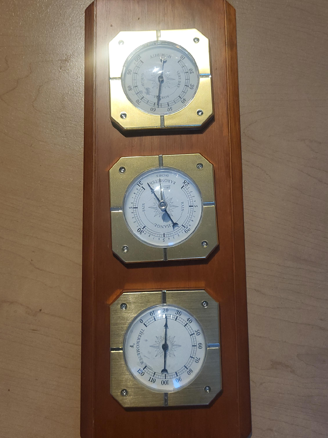 Vintage Weather Station with Thermometer, Barometer, Hygrometer thumbnail