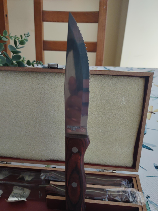 Stainless Steel Knife Set with Wood Box - New (6)