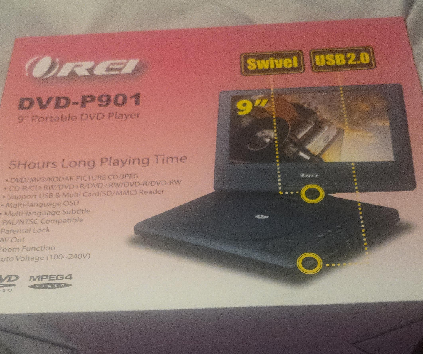 OREI DVD-P901 9" Portable DVD Player thumbnail