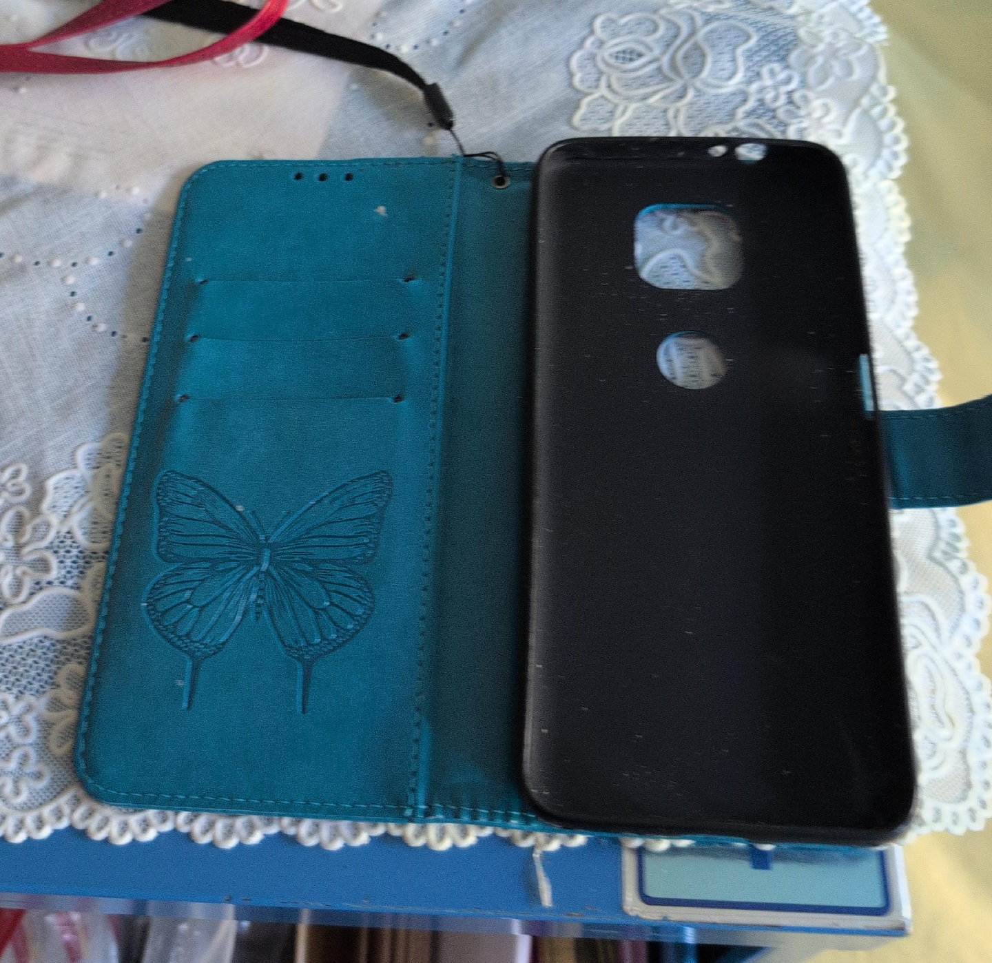 Teal Butterfly Wallet Phone Case thumbnail