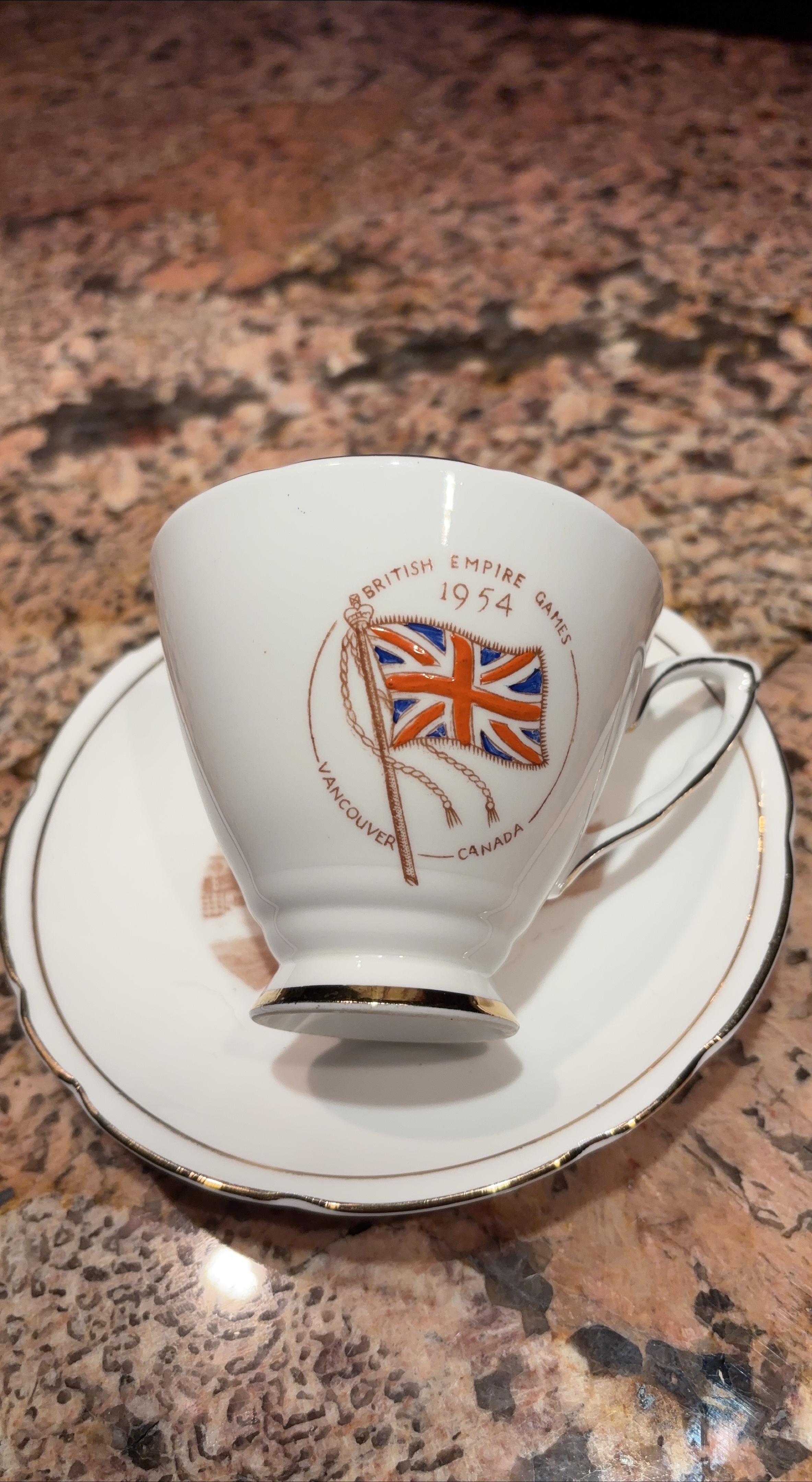 Royal Stafford British Empire Games 1954 Teacup & Saucer thumbnail