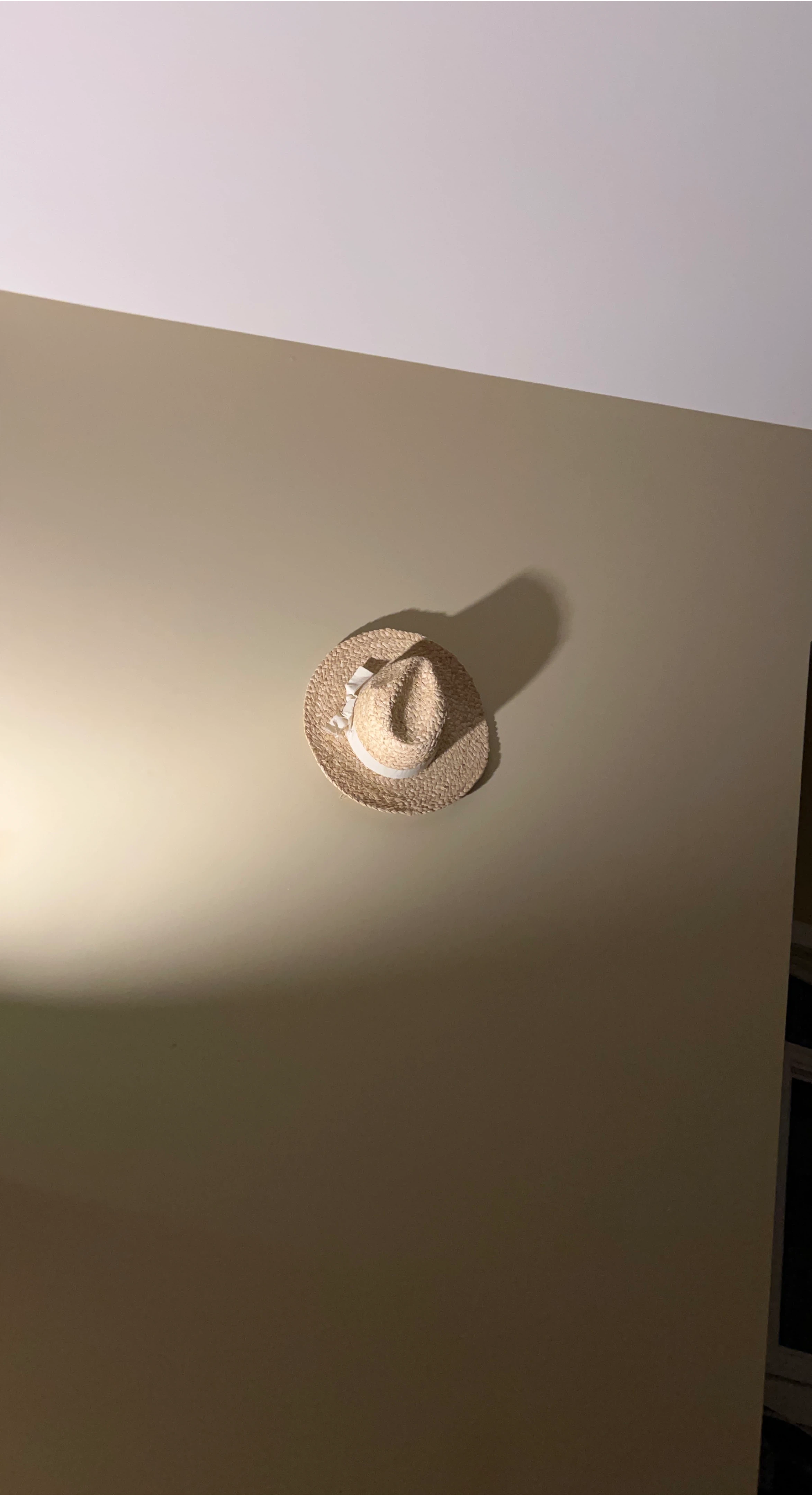 Straw Hat with White Ribbon thumbnail