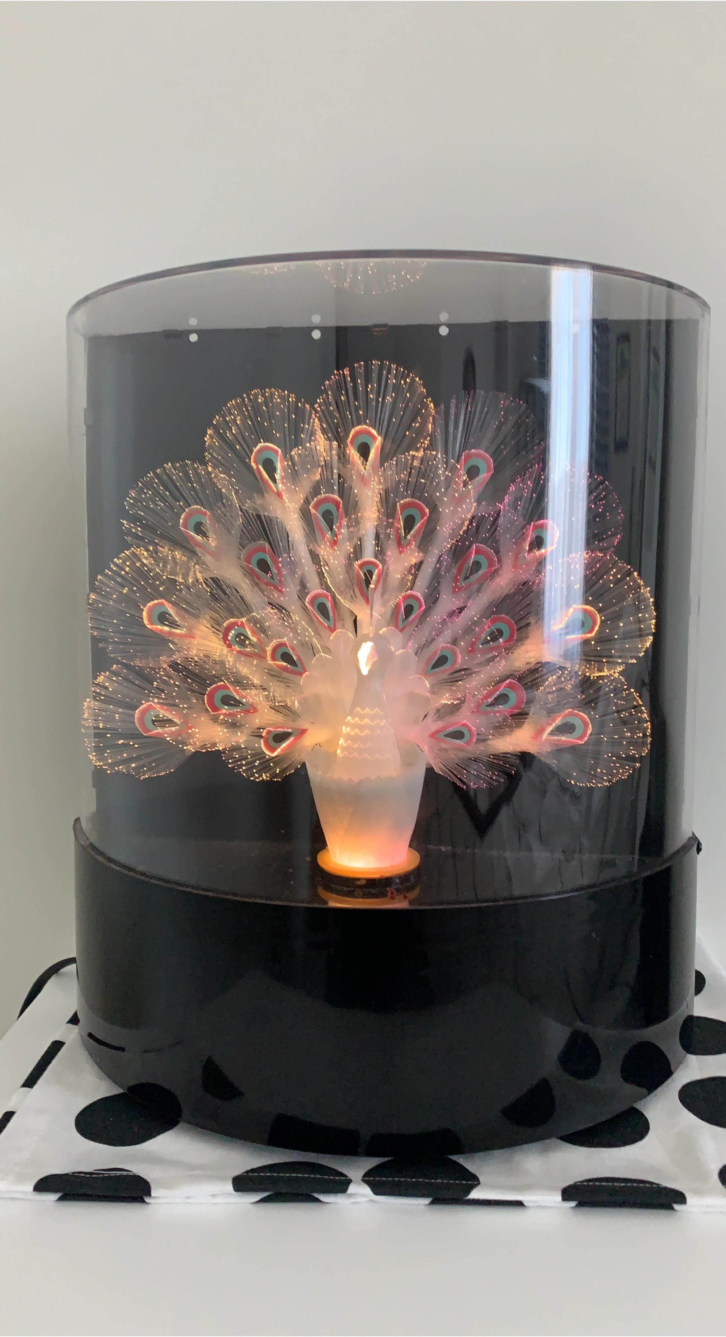 Fiber Optic Peacock Lamp