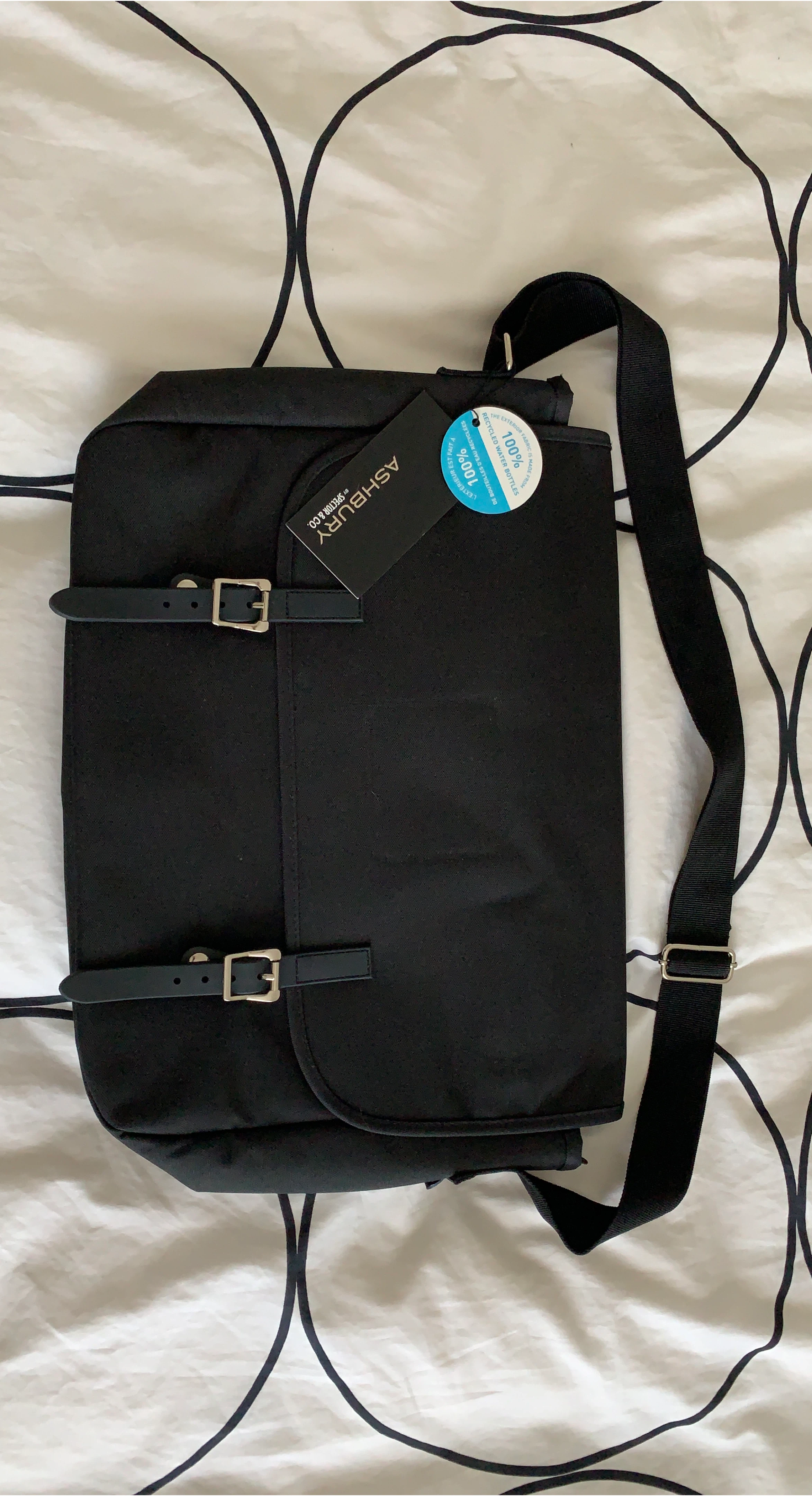 Ashbury by Spector & Co. Black Messenger Bag