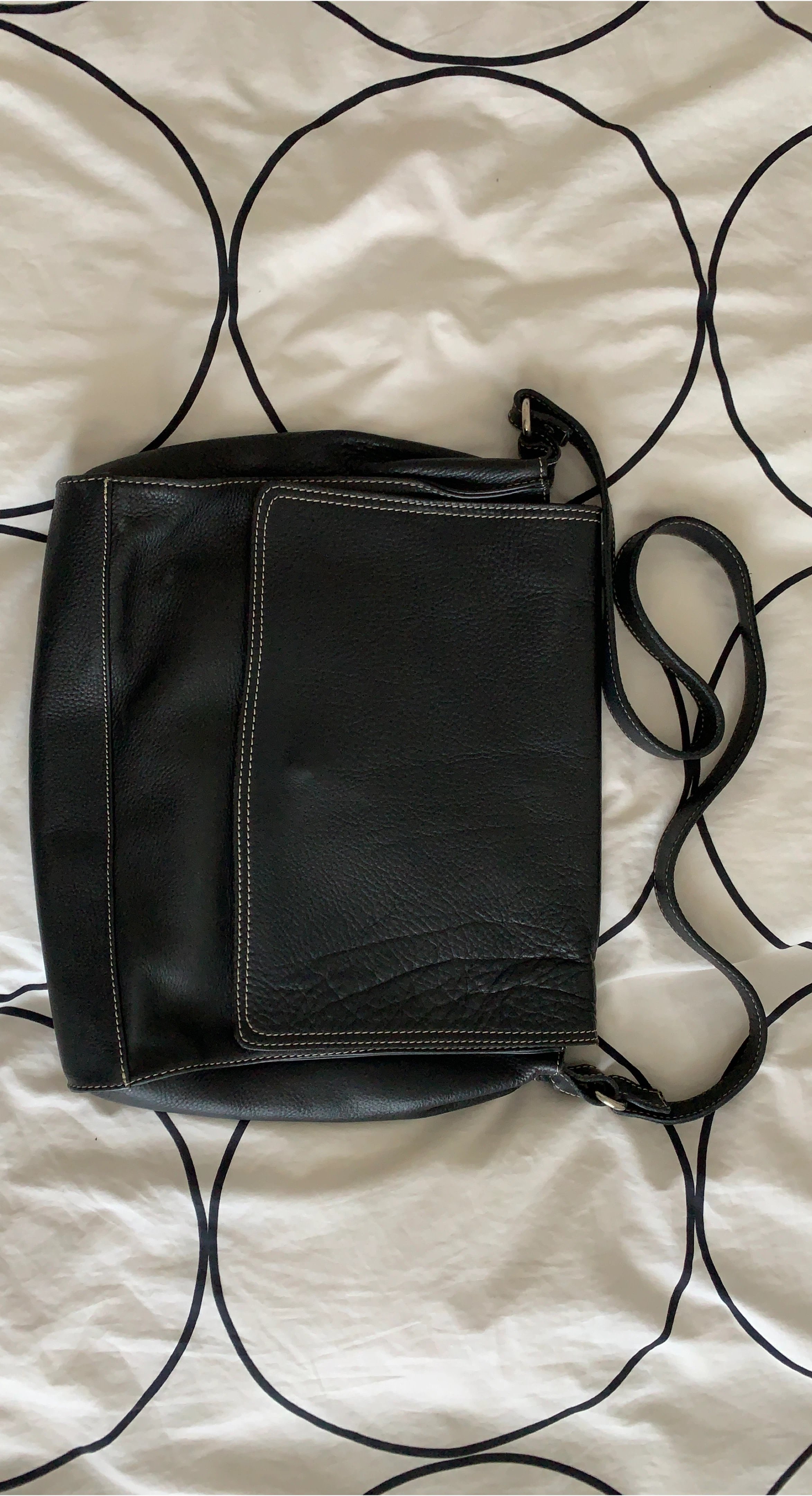 Black Leather Crossbody Bag