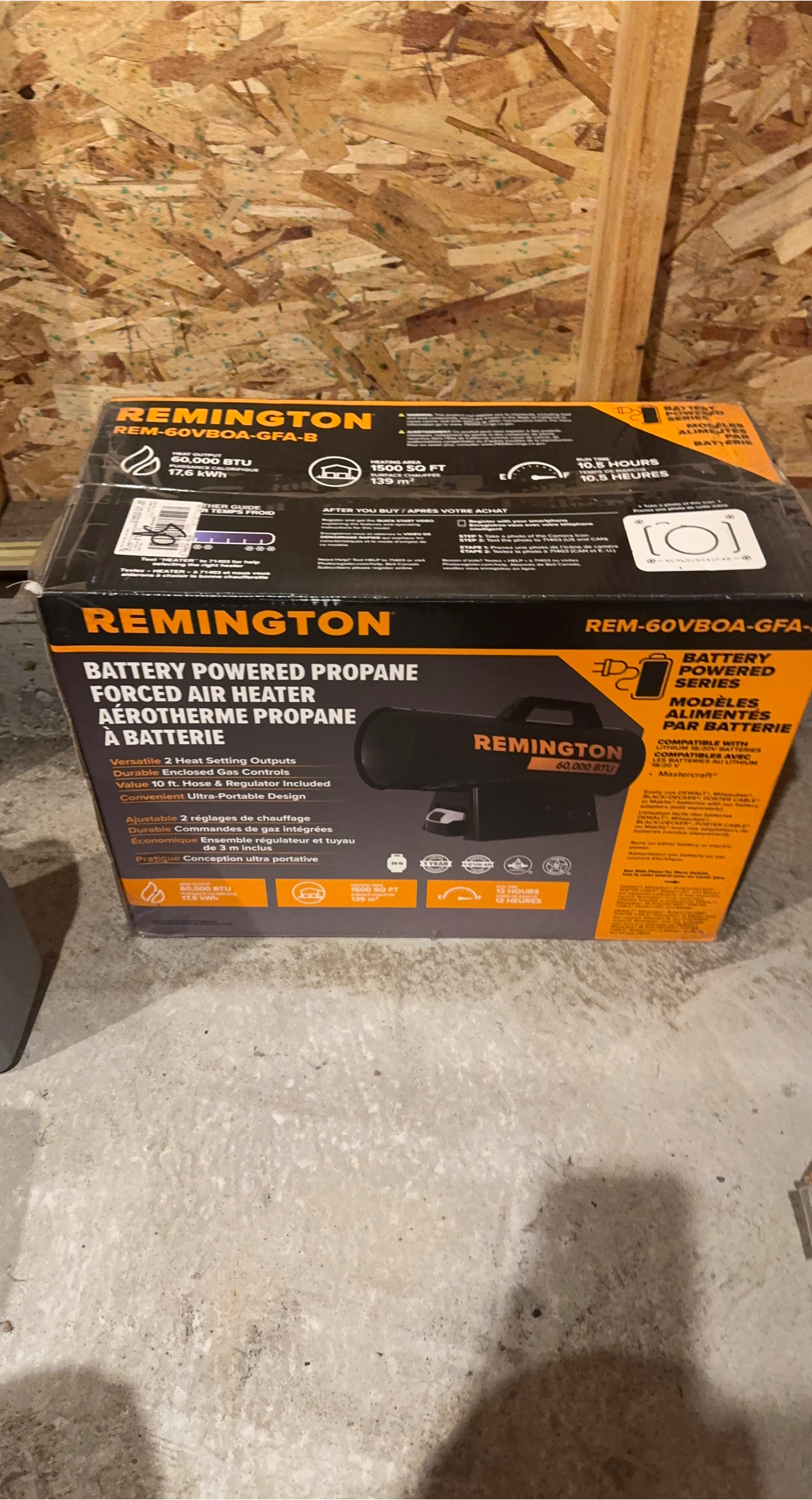 Remington 60,000 BTU Battery Powered Propane Forced Air Heater thumbnail