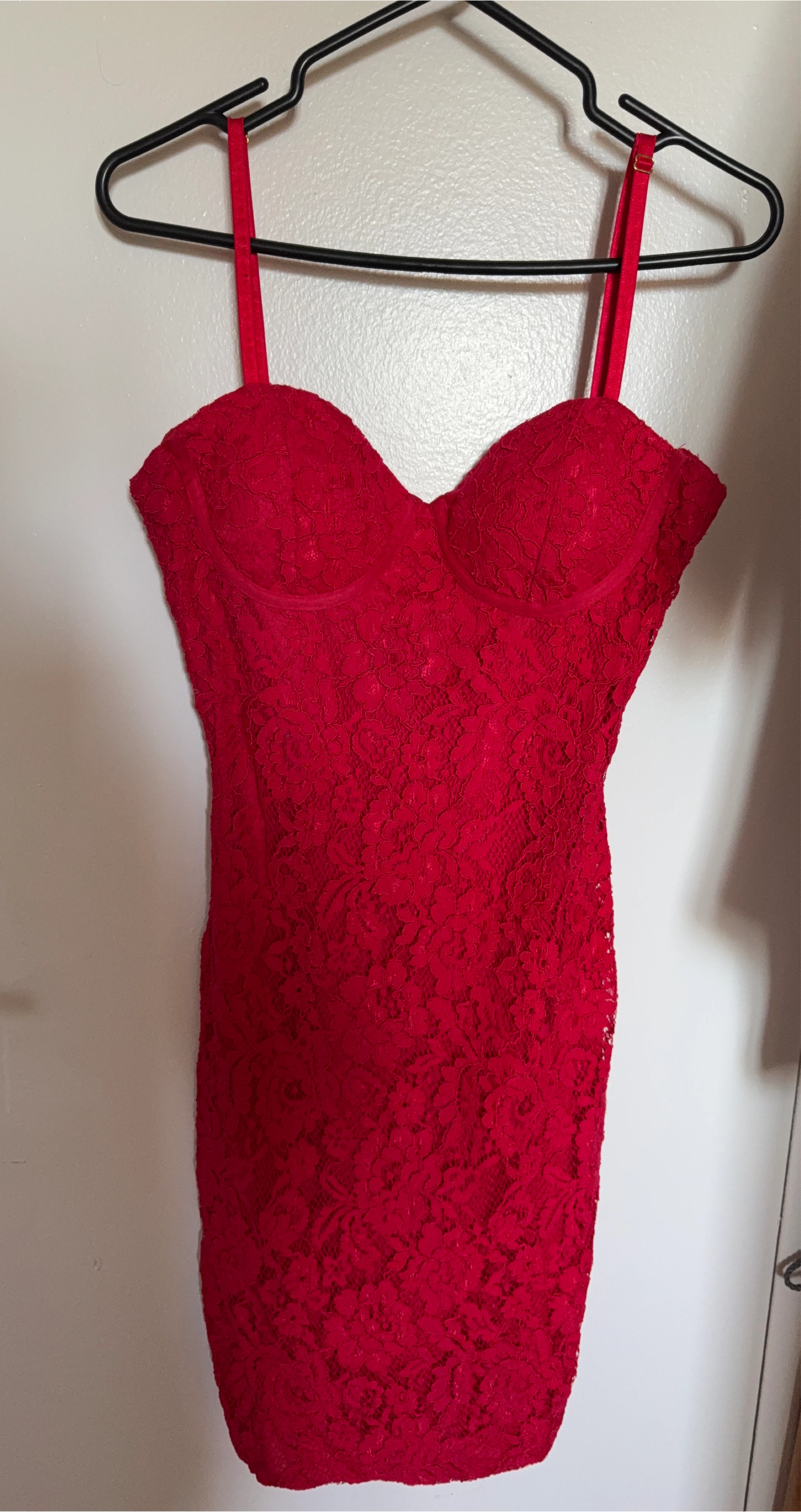 Red Lace Mini Dress image indicator(1)