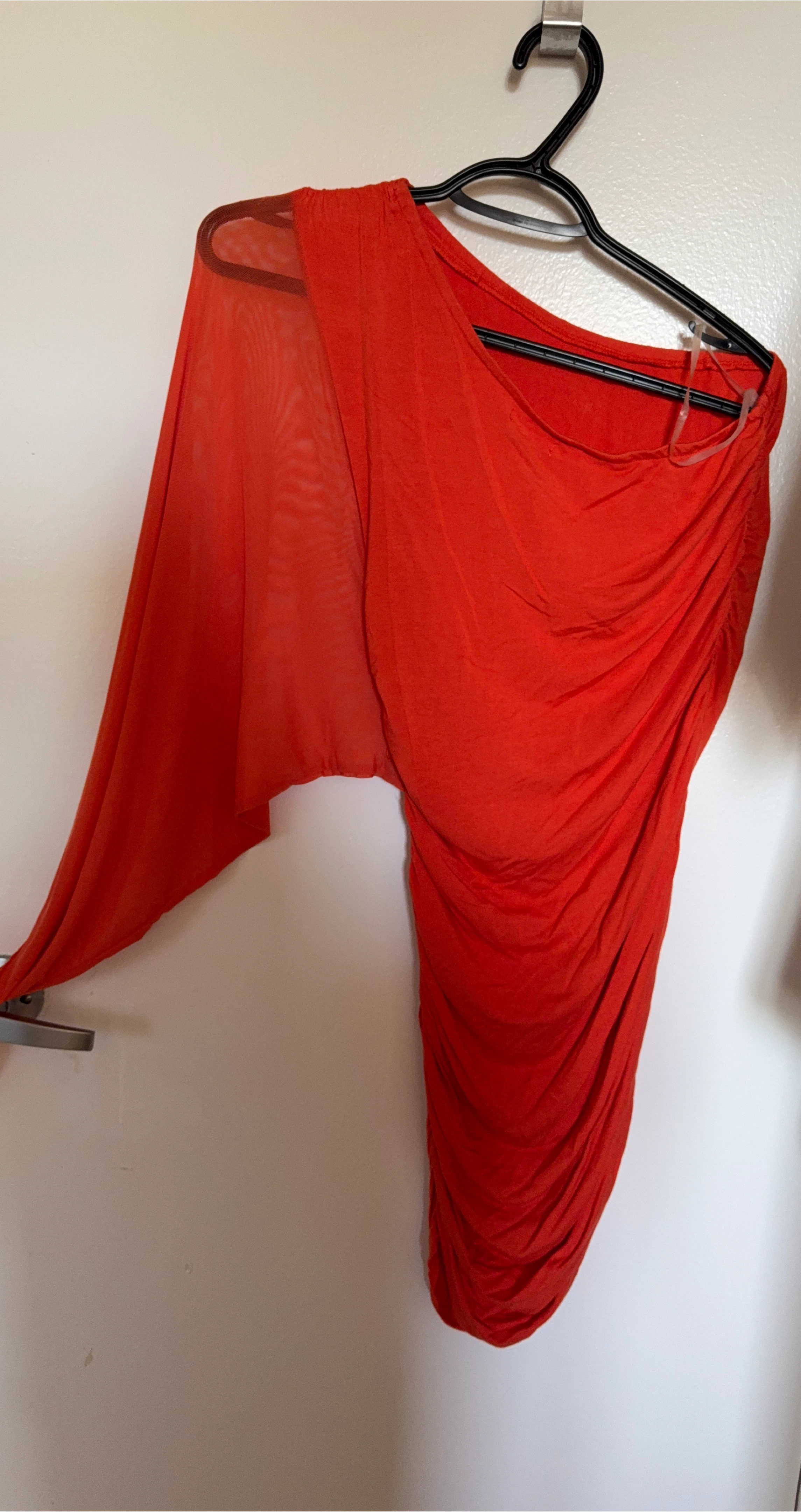 Orange One-Shoulder Dress