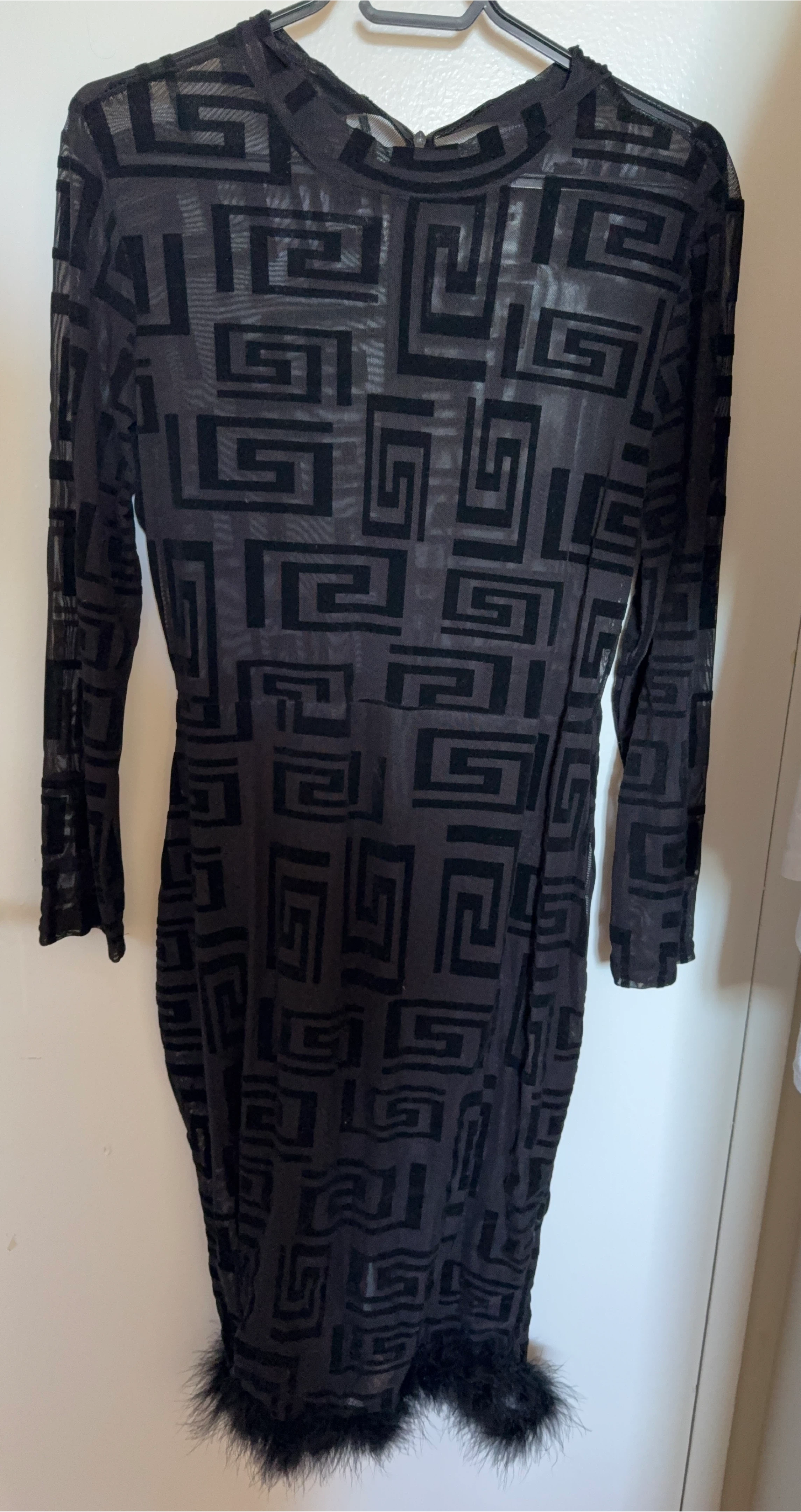Black Sheer Patterned Dress thumbnail