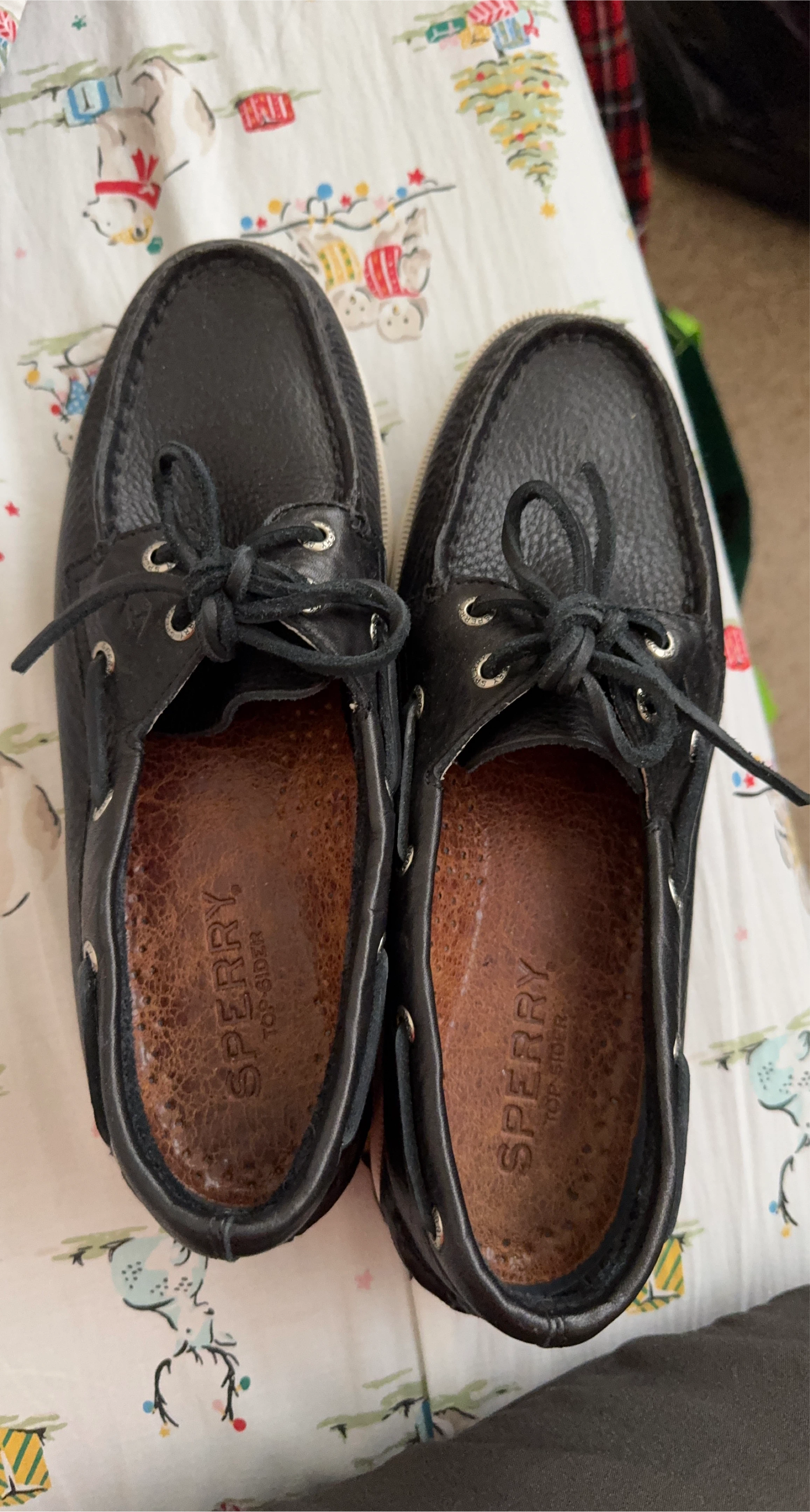 Sperry Top-Sider Black Leather Boat Shoes thumbnail
