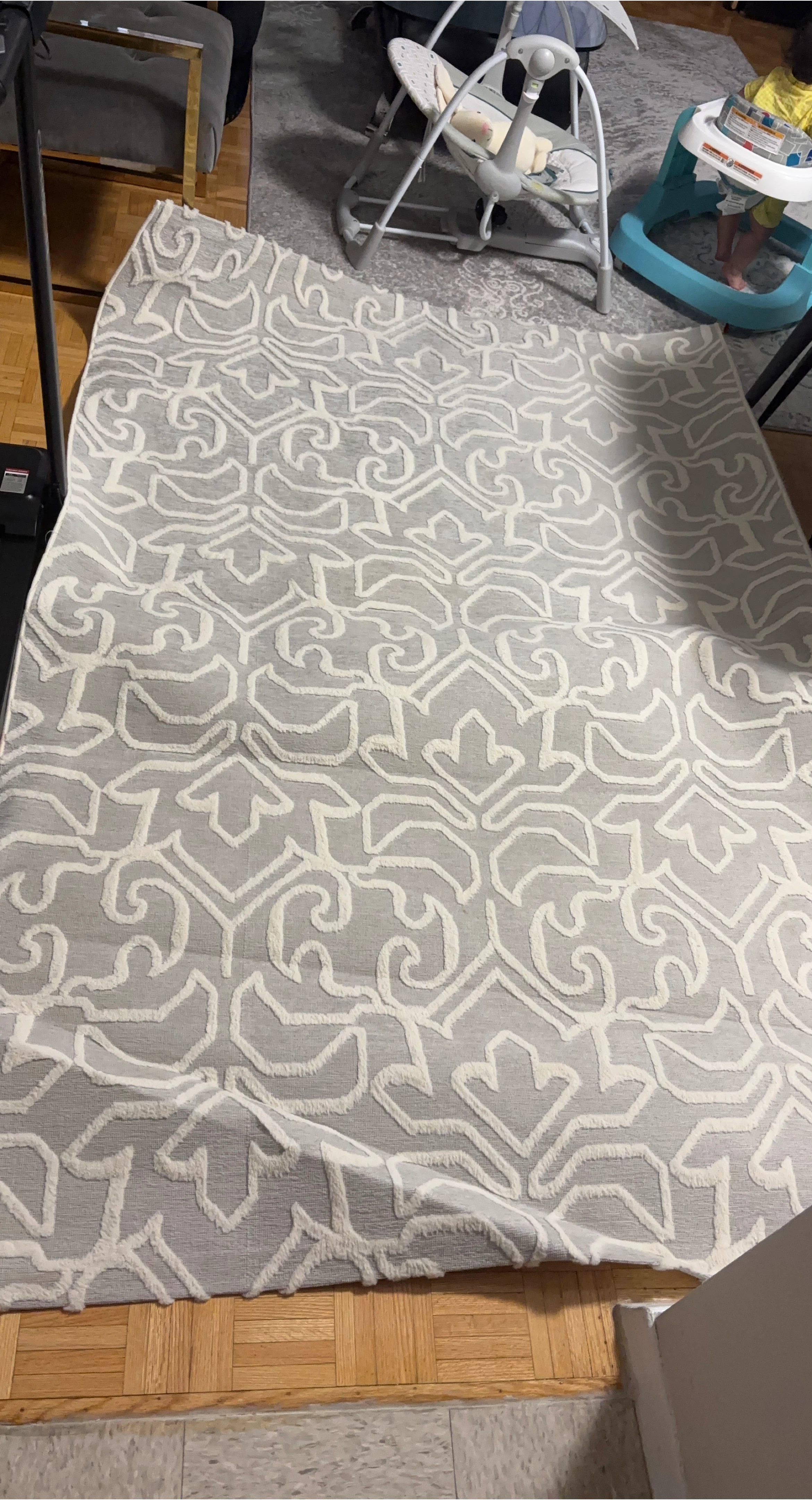 Patterned Grey Area Rug thumbnail