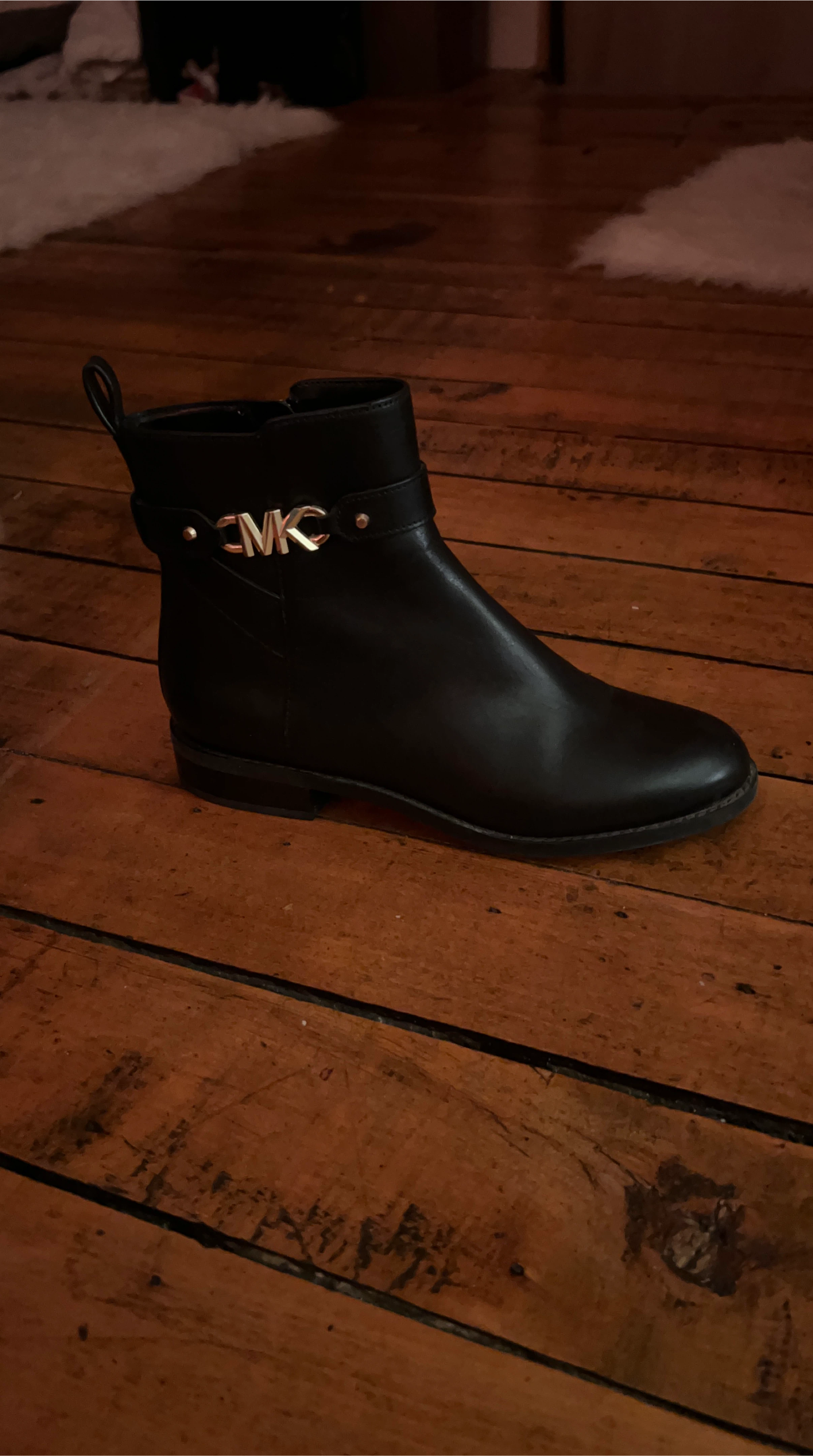 Michael Kors Black Leather Ankle Boots thumbnail