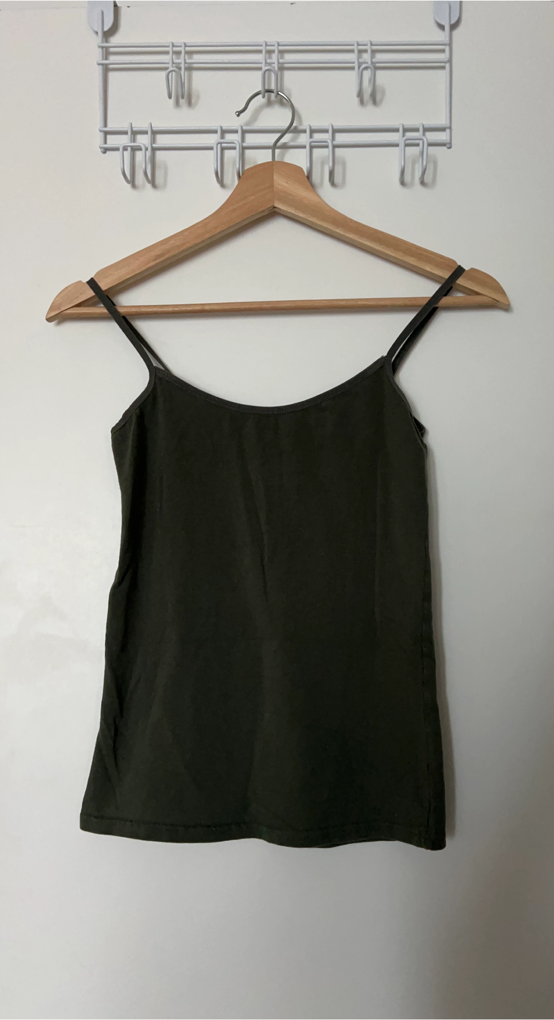Olive Green Spaghetti Strap Tank Top thumbnail