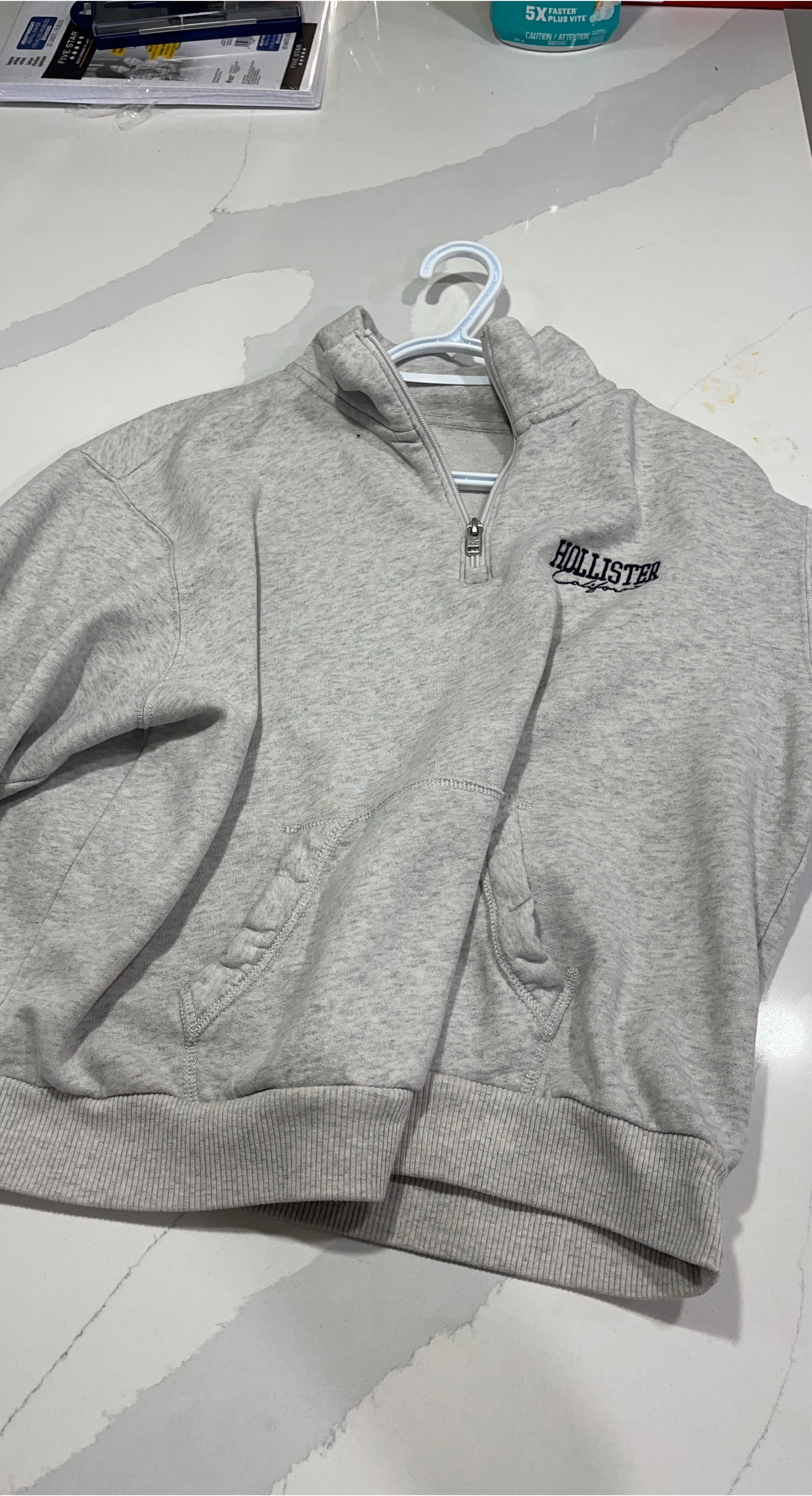 Hollister Quarter Zip Sweatshirt - Grey thumbnail