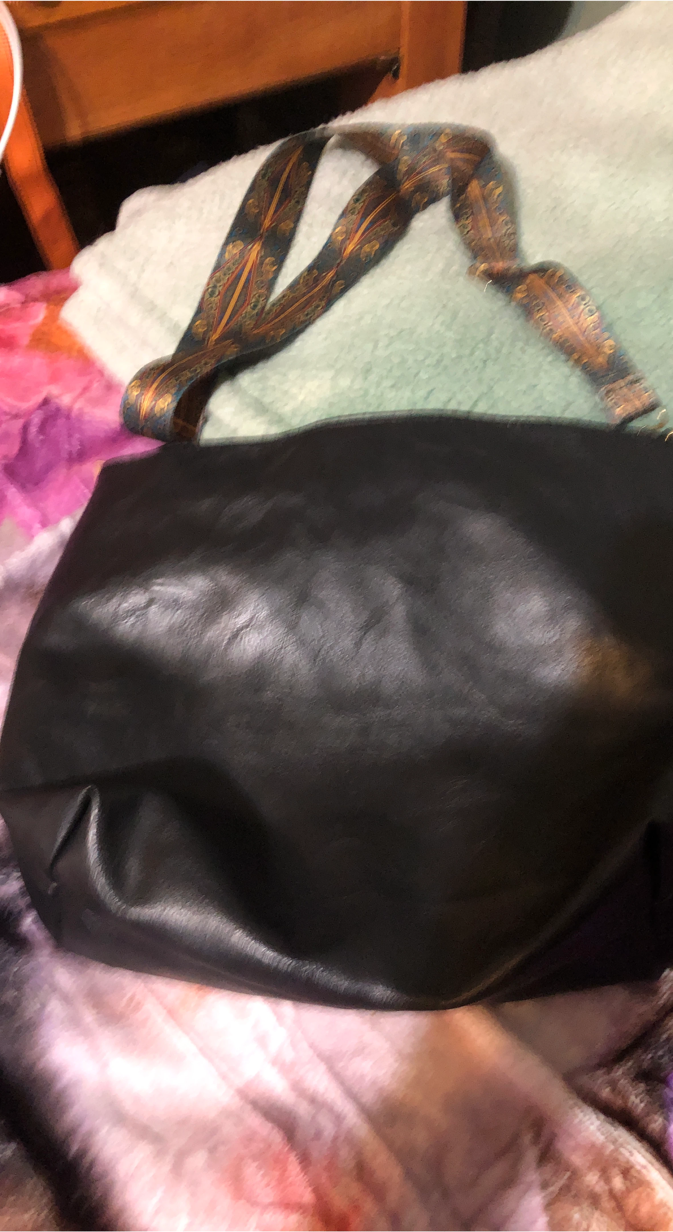 Black Leather Shoulder Bag