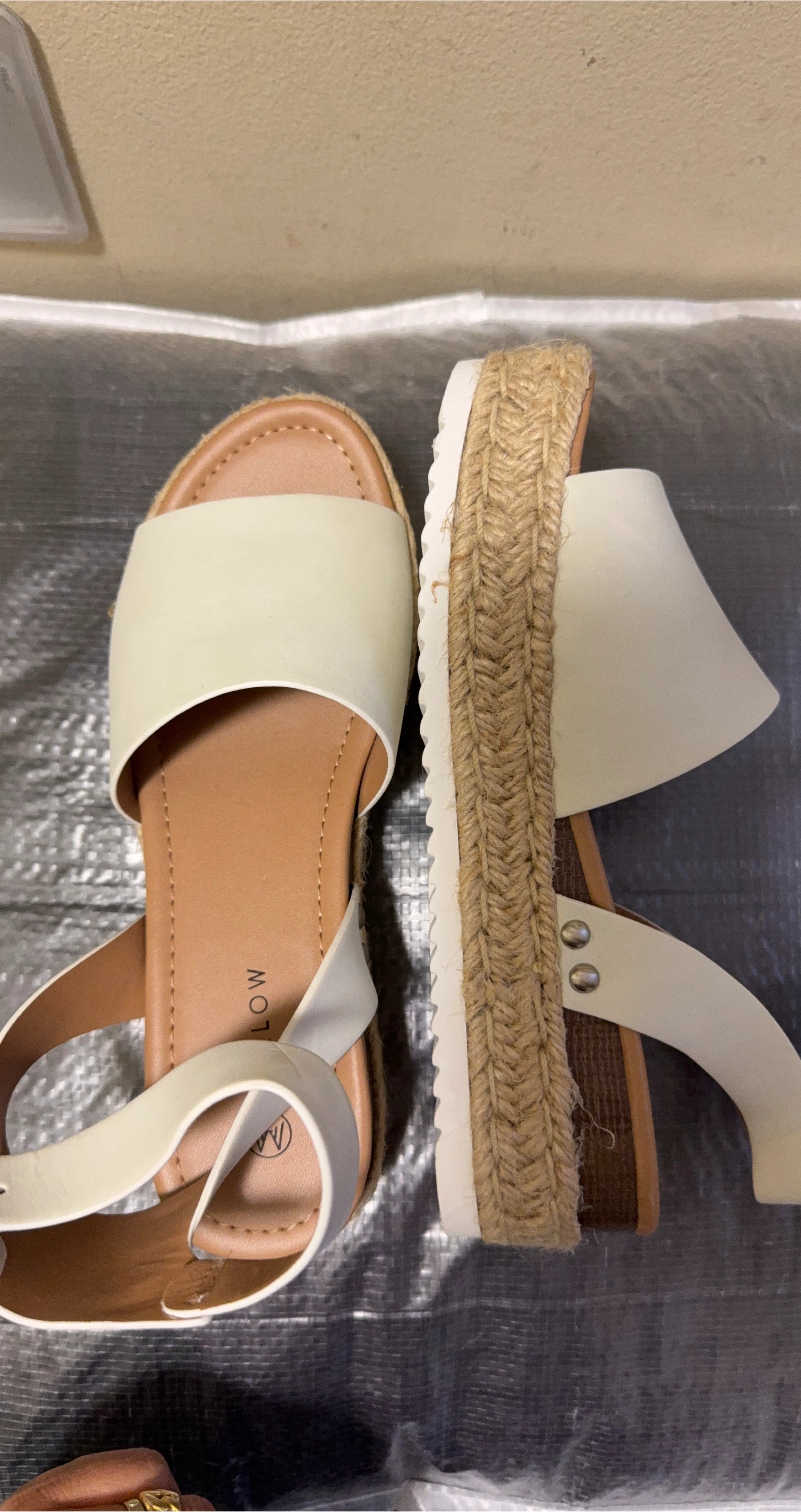 Marlow White Ankle Strap Espadrille Sandals