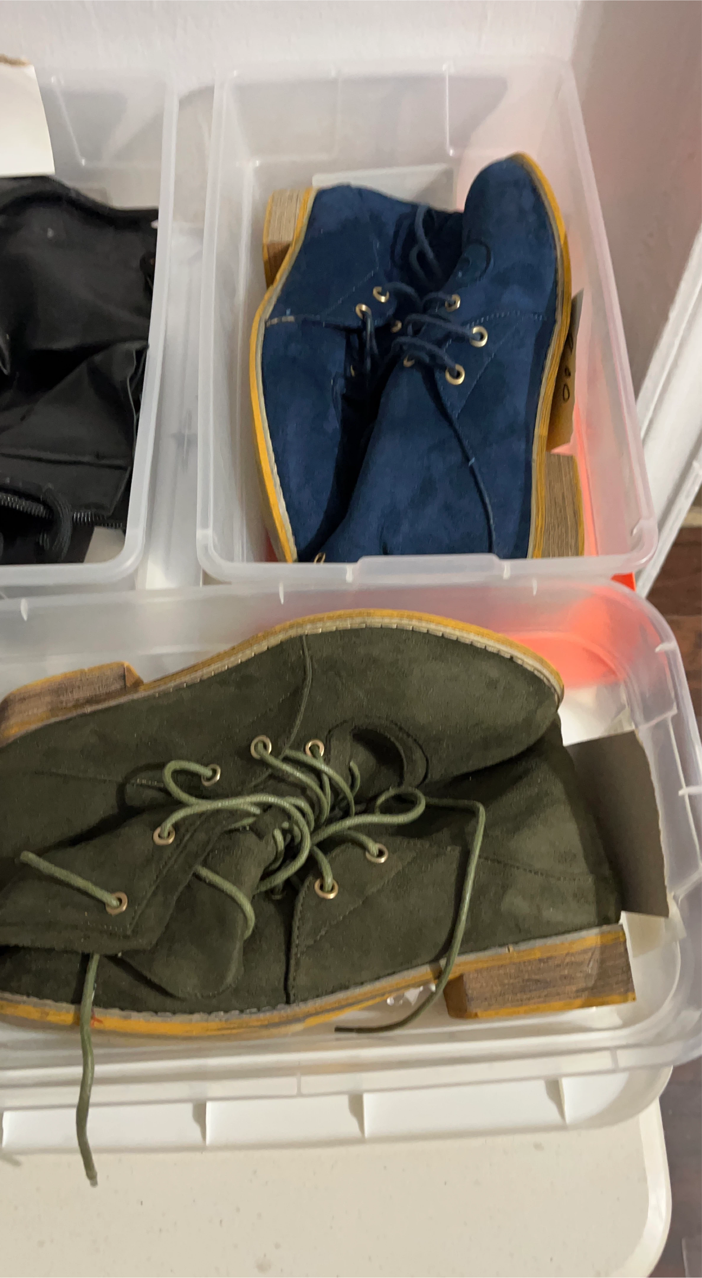 Blue and Green Suede Lace-Up Boots thumbnail