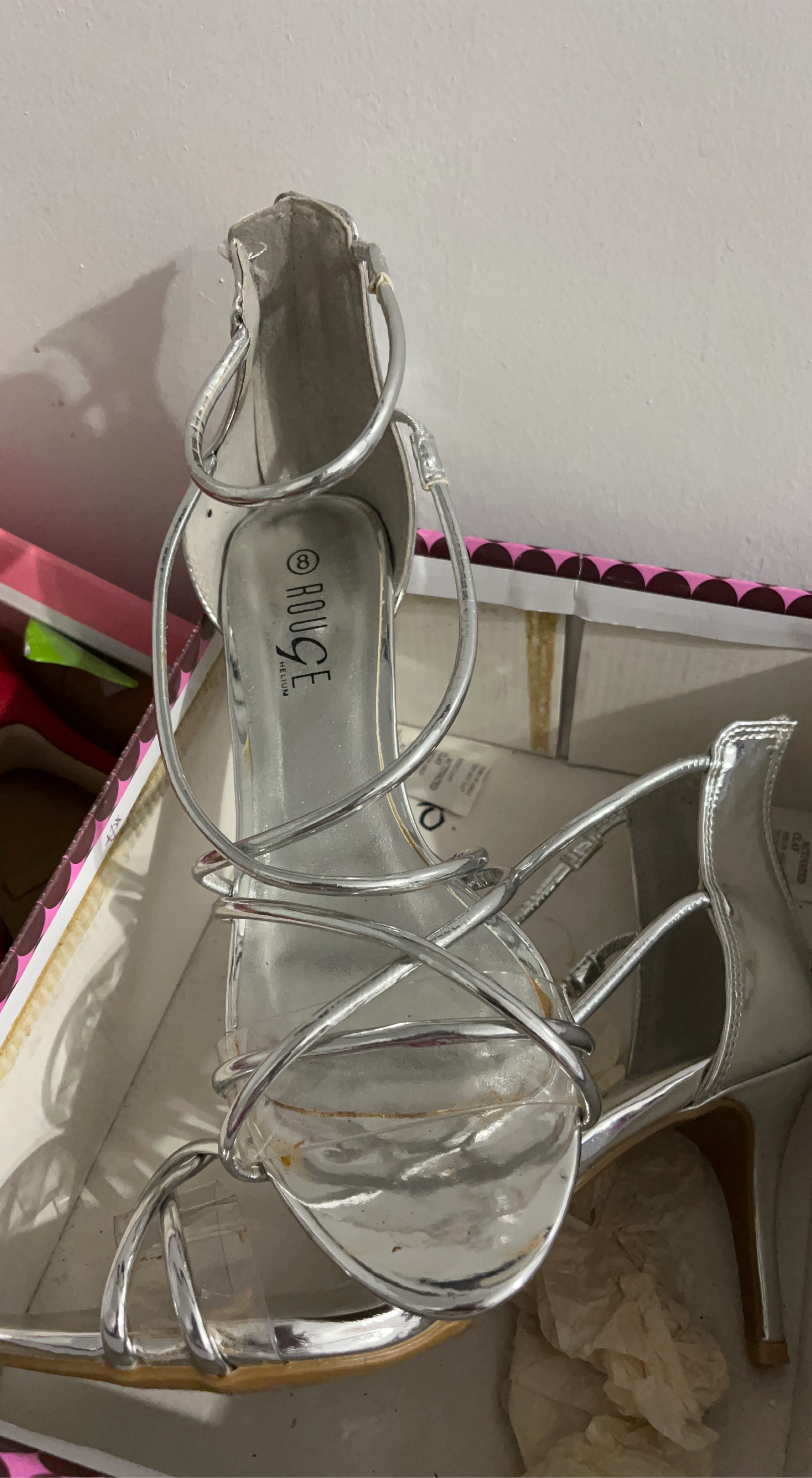 Rouge Helium Silver Heels - Size 8 thumbnail