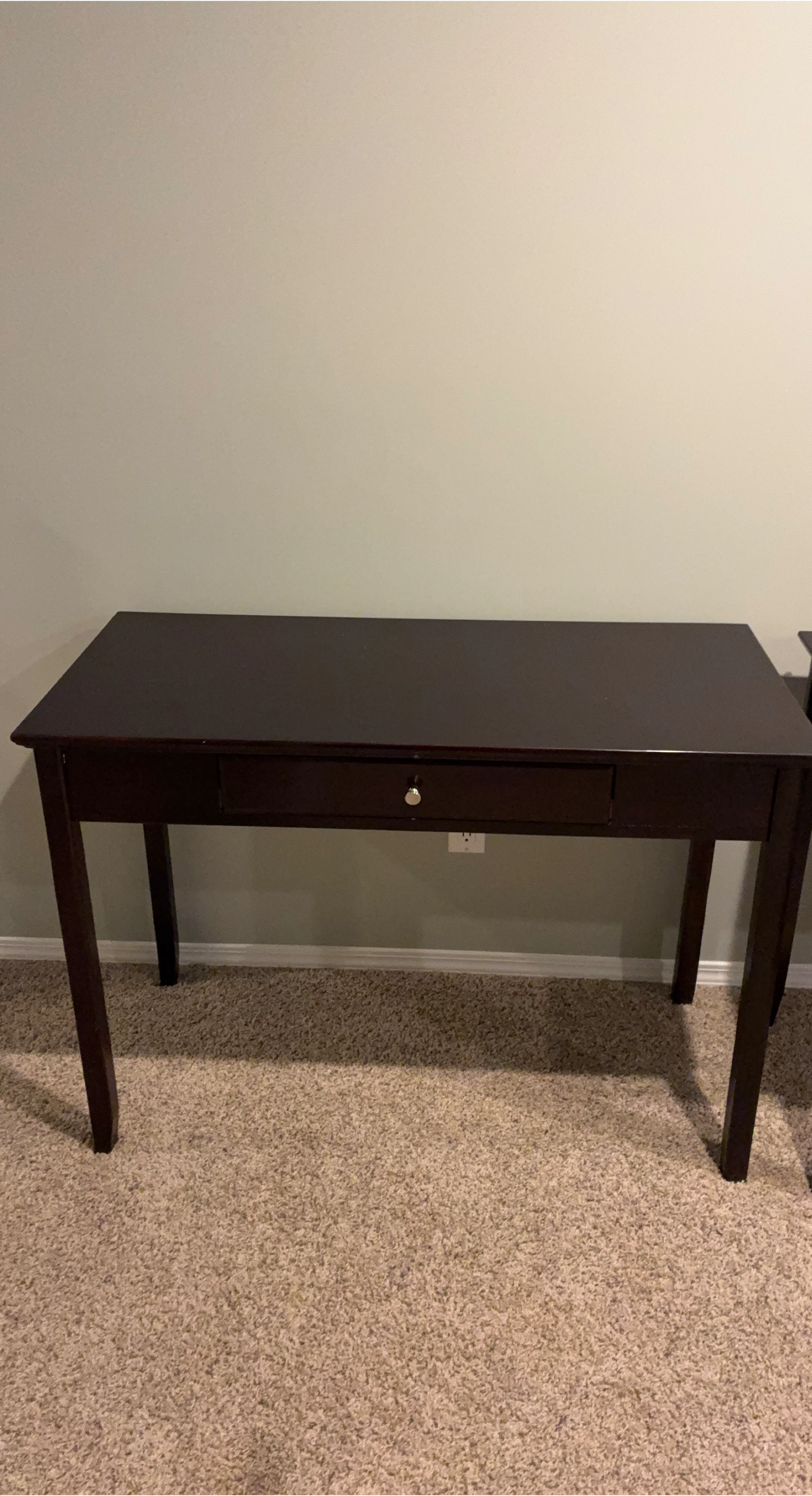 Dark Brown Wooden Desk with Drawer