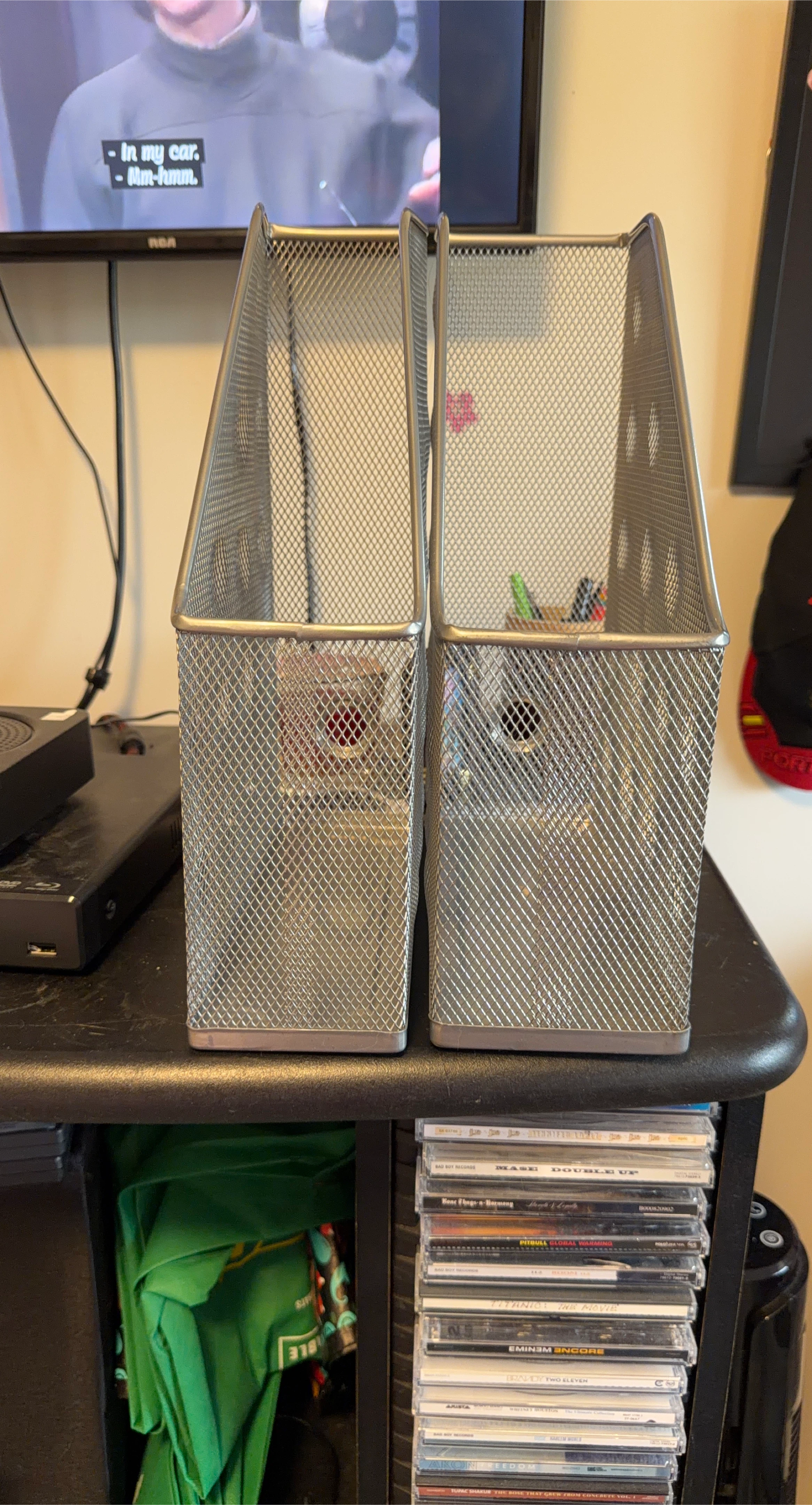 Silver Metal Mesh Desk Organizers (Set of 2) thumbnail