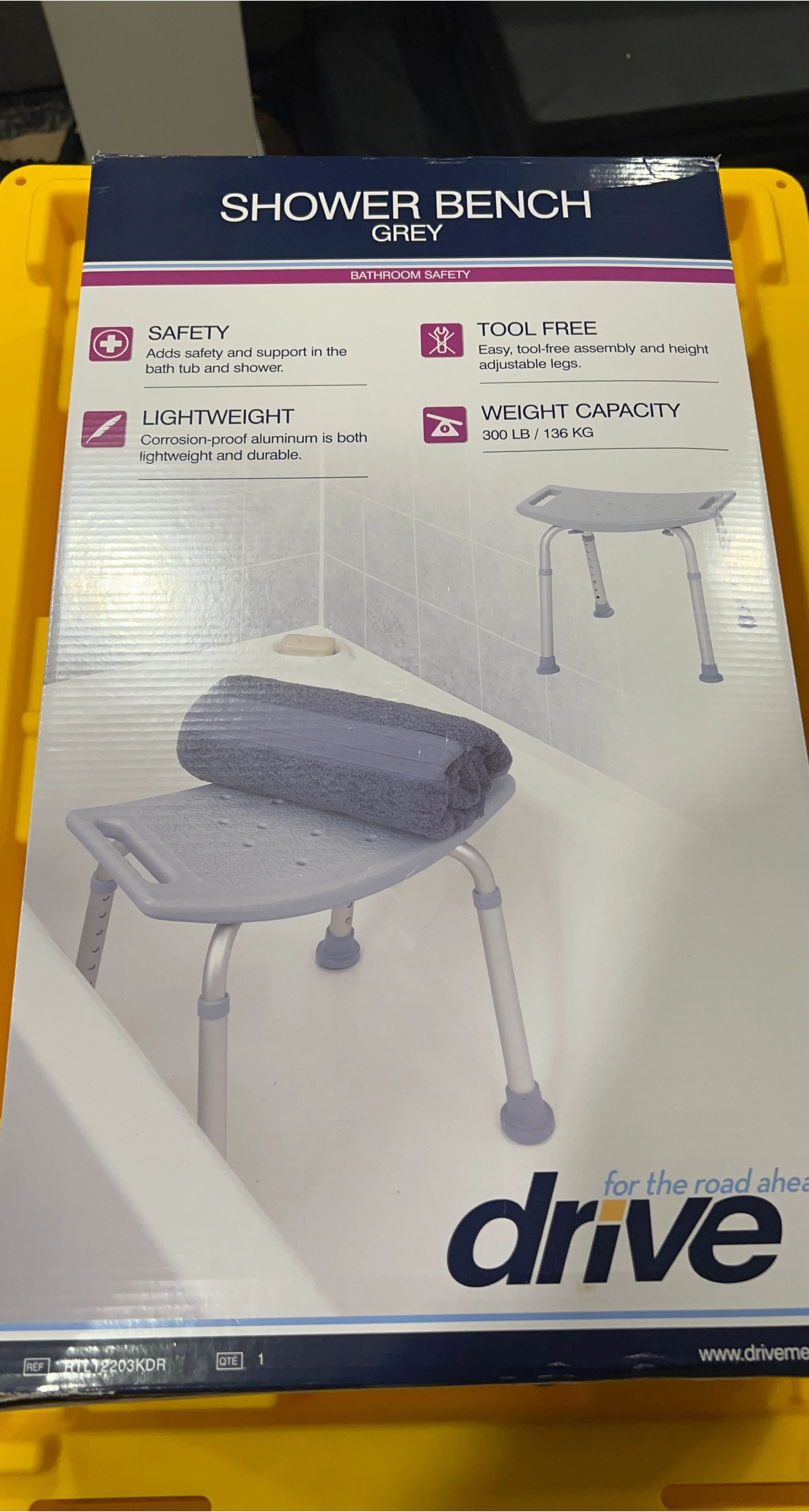 Drive Grey Shower Bench - New in Box thumbnail