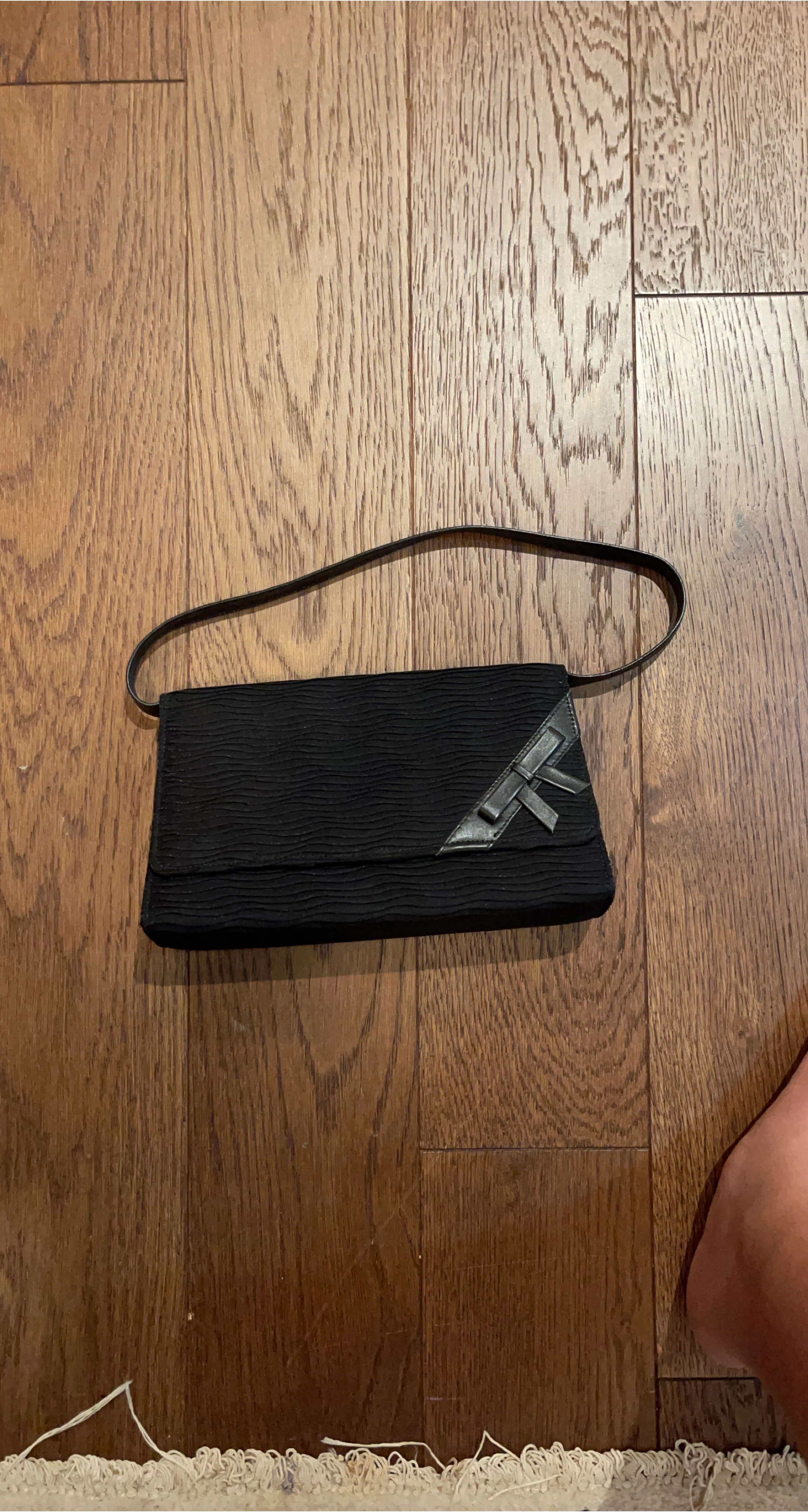 Black Evening Clutch with Bow Detail thumbnail