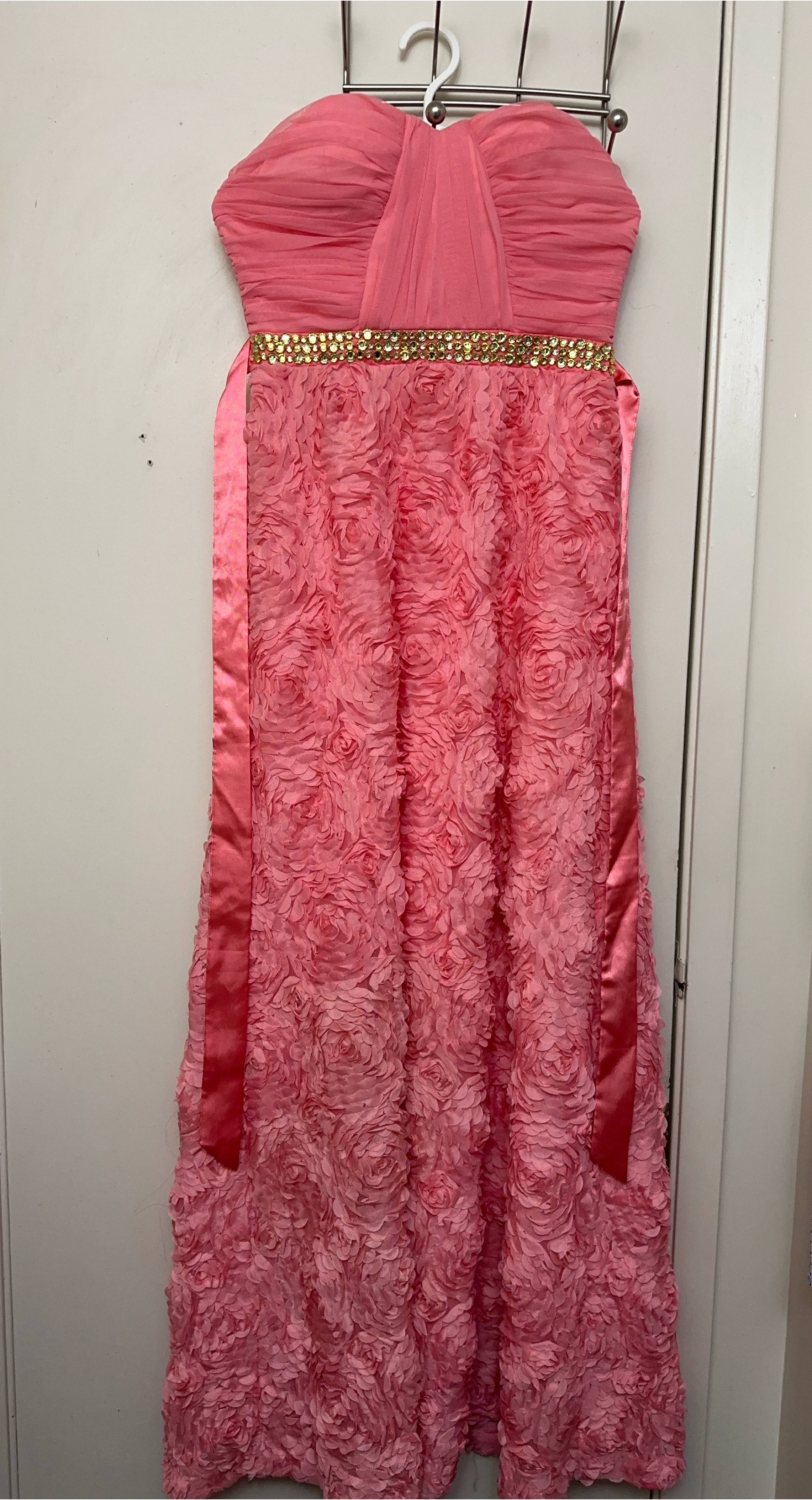 Pink Formal Dress with Floral Detail