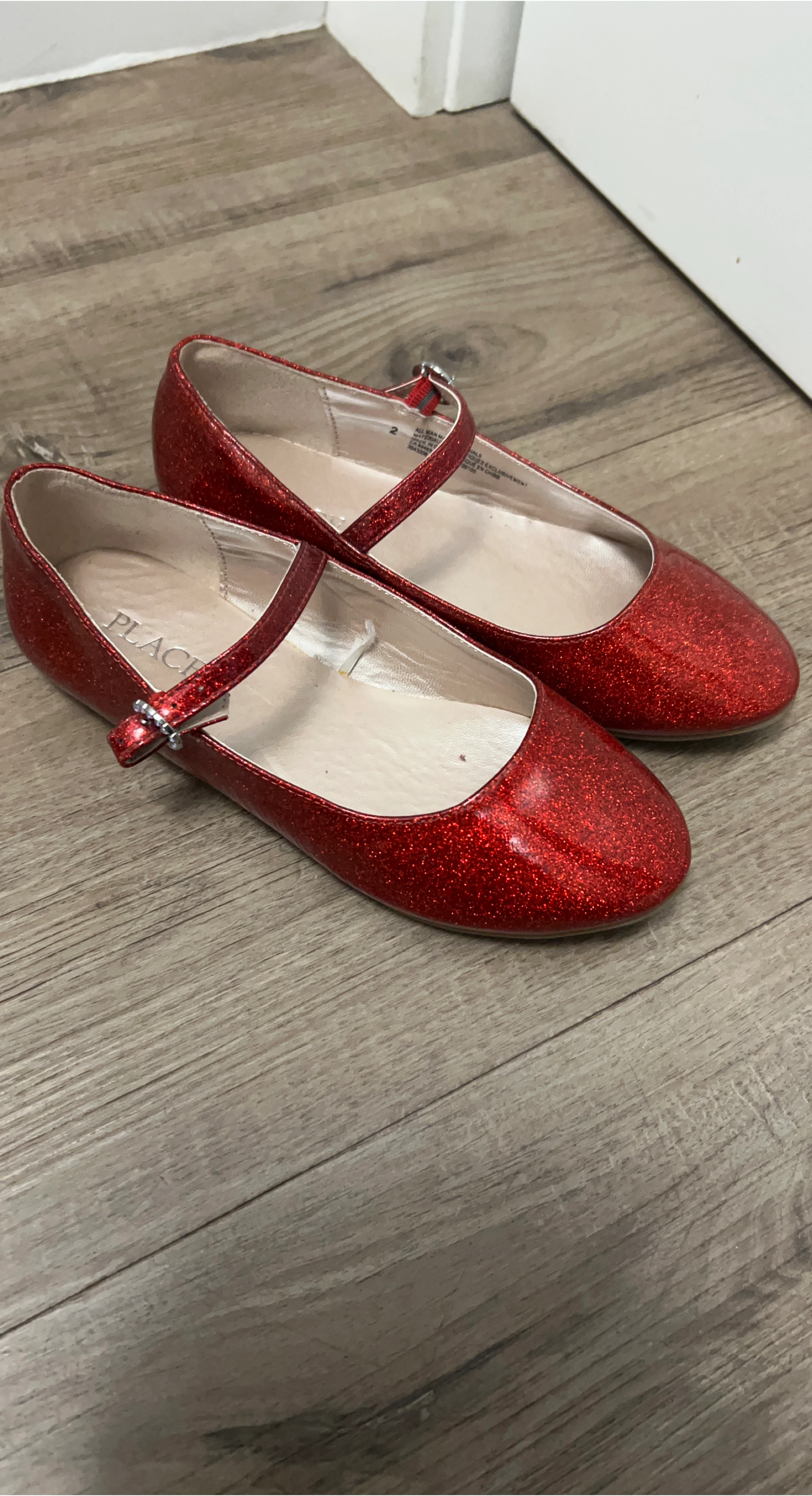 Children's Place Red Glitter Shoes - Size 2 thumbnail