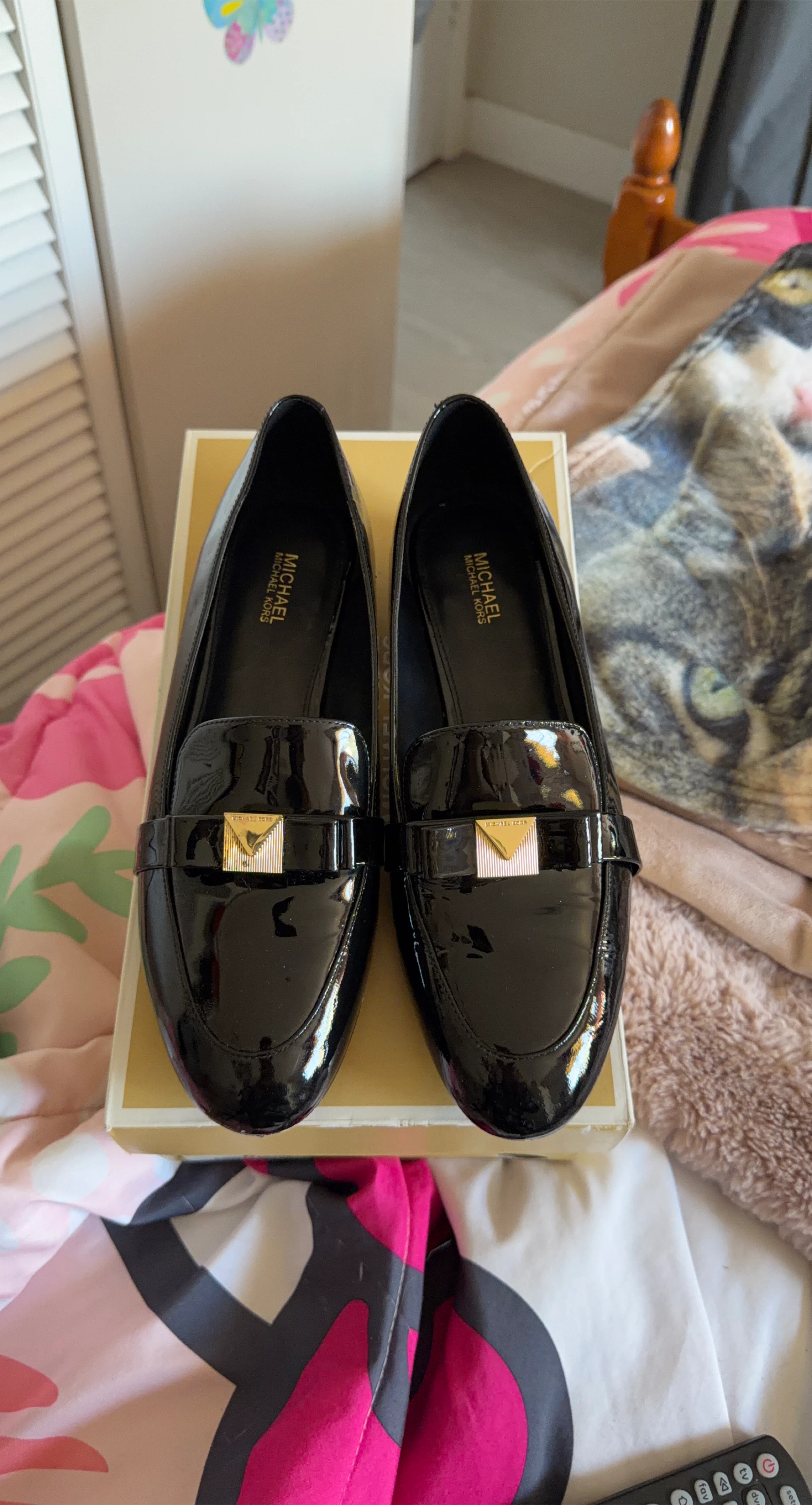 Michael Kors Black Patent Leather Loafers thumbnail