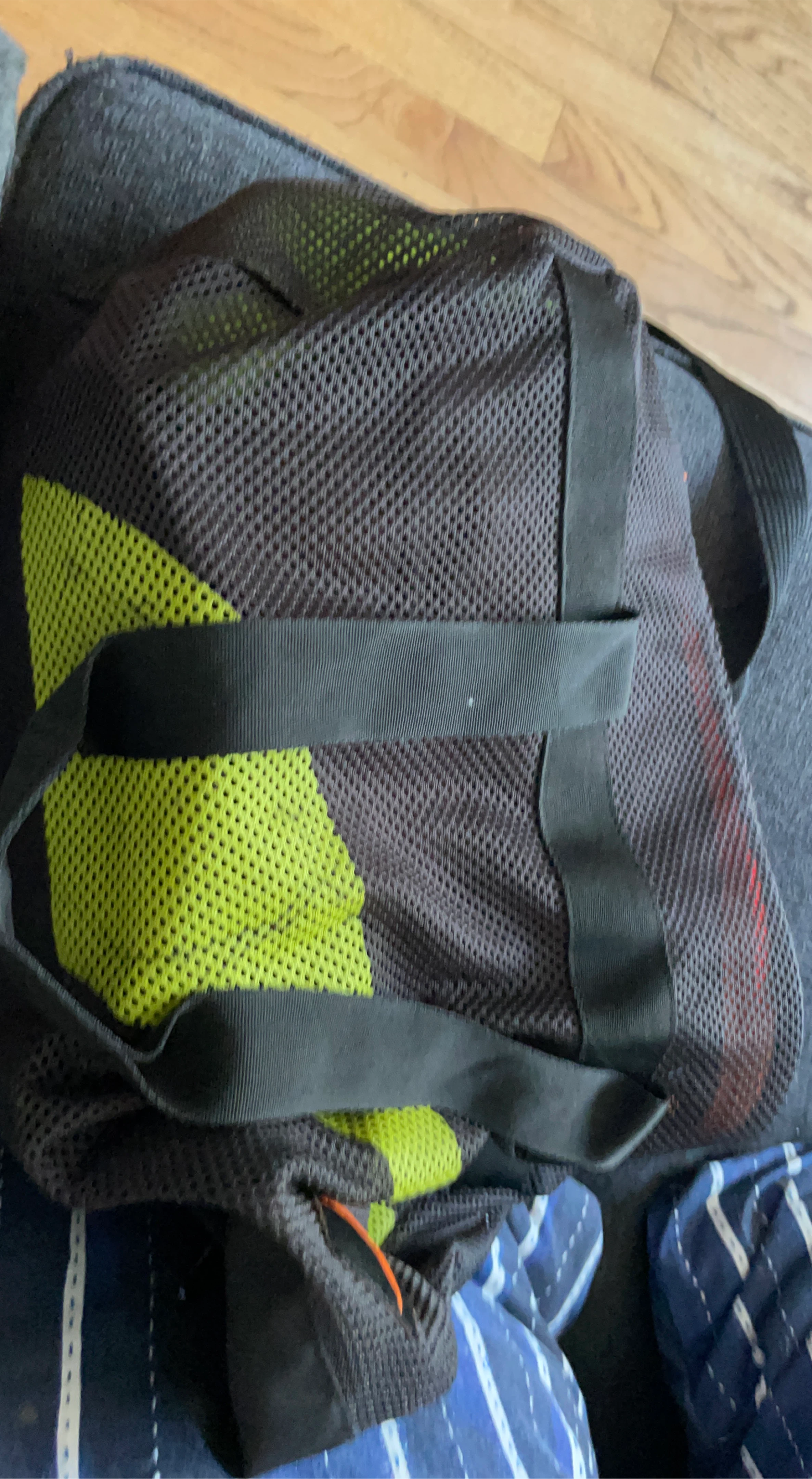 Black and Neon Green Mesh Tote Bag