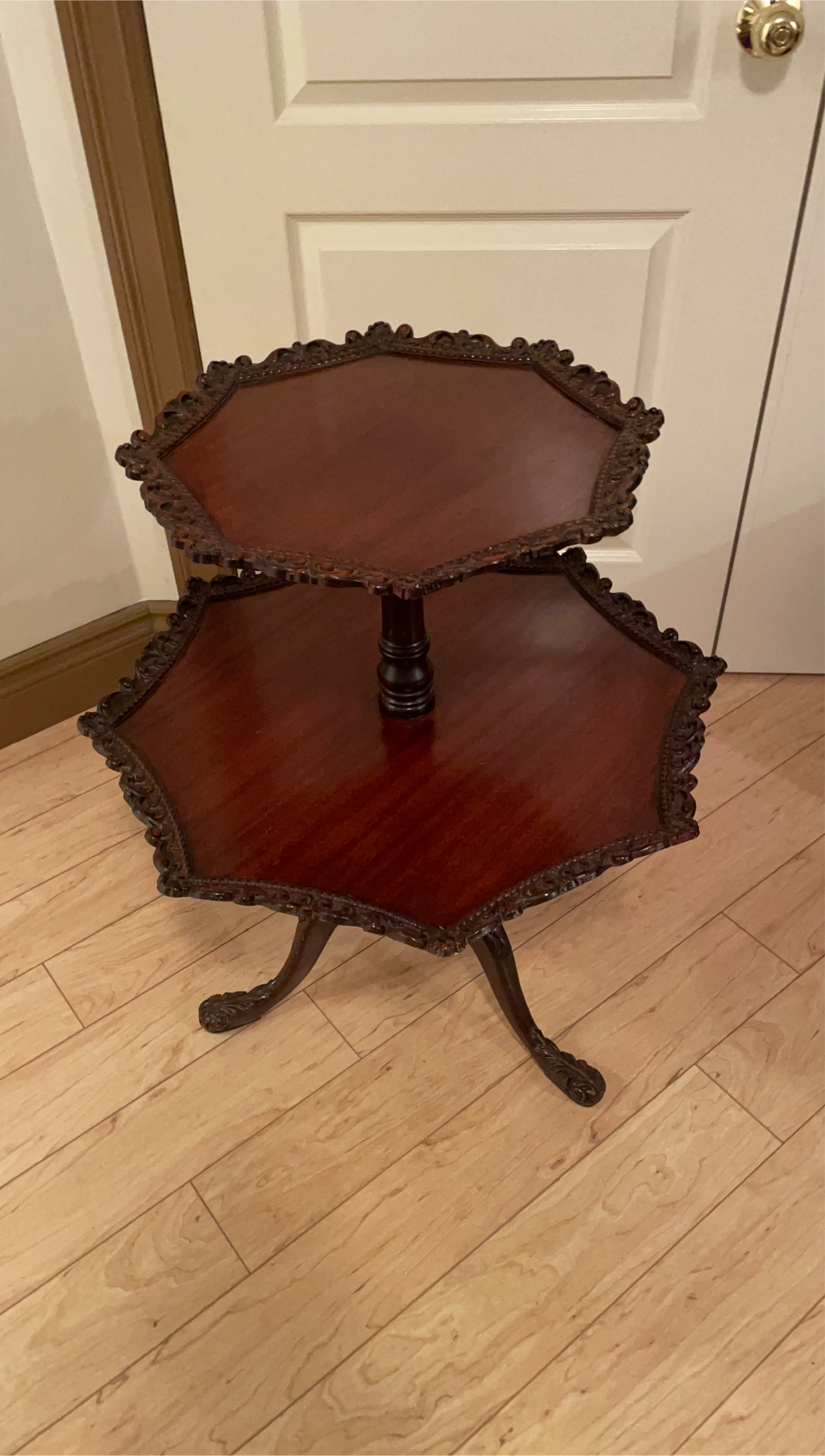 Two-Tiered Mahogany Side Table thumbnail