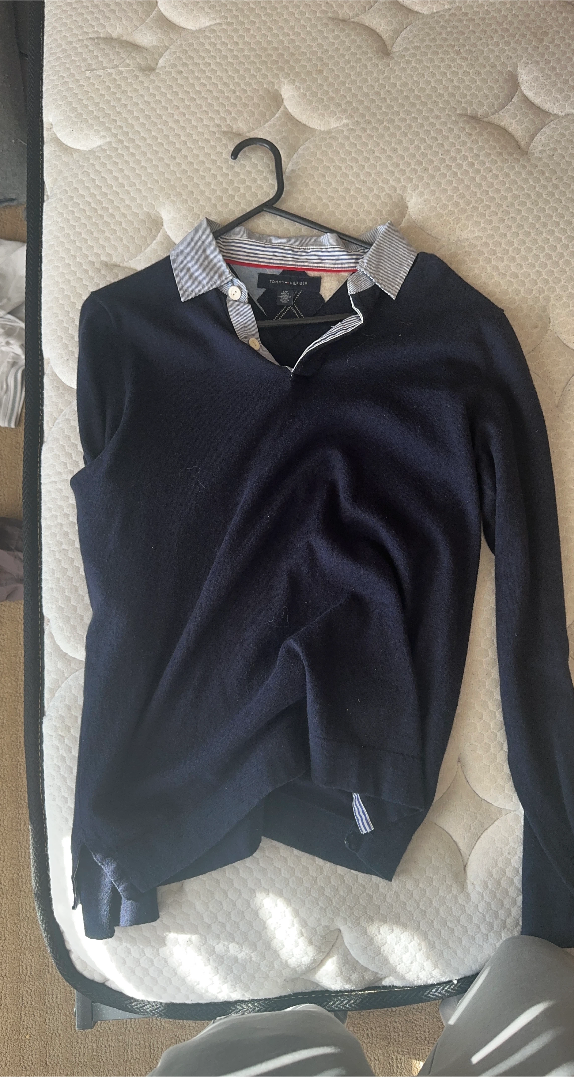 Tommy Hilfiger Navy Blue Long Sleeve Polo thumbnail
