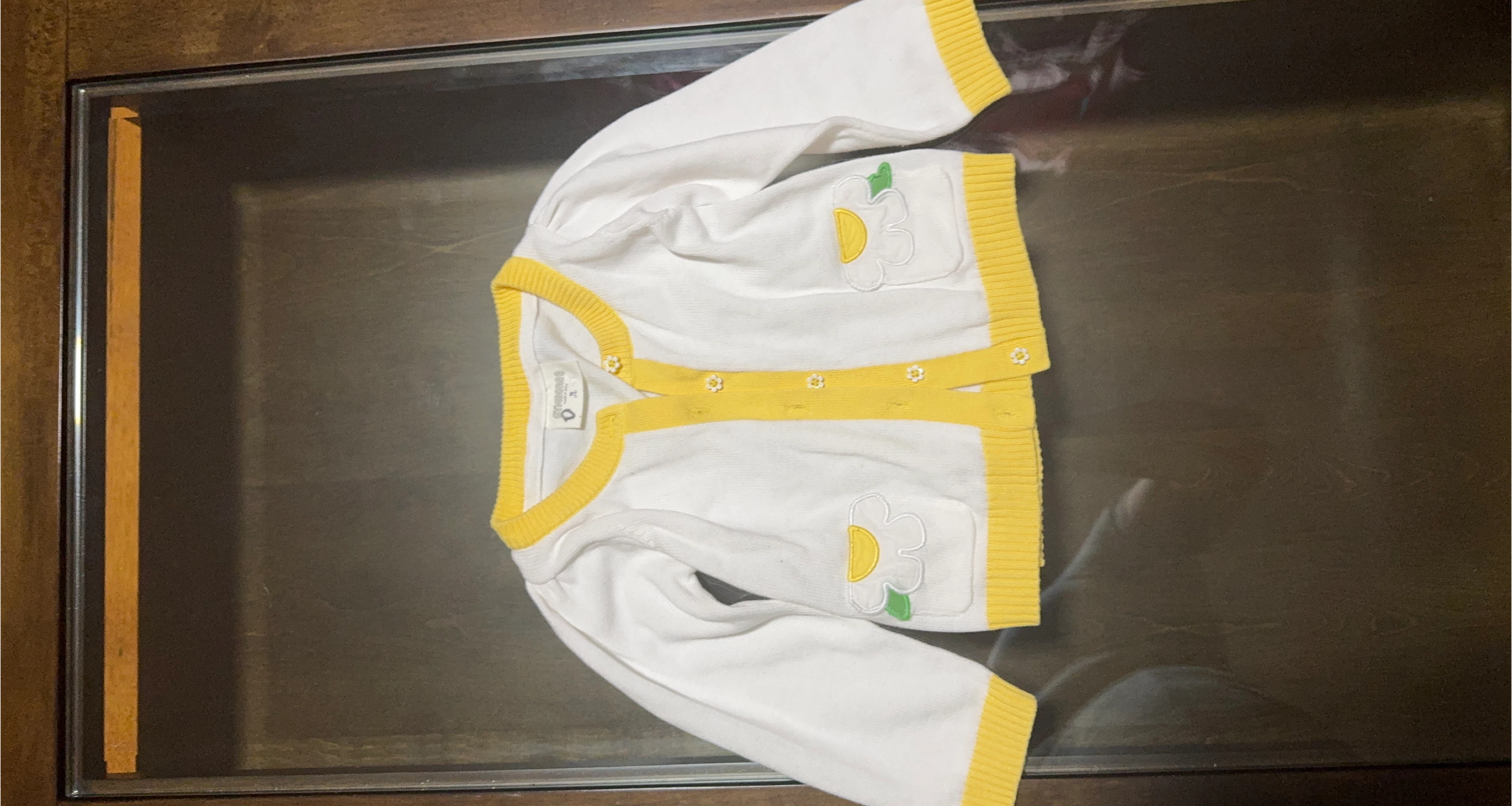 Gymmies White & Yellow Cardigan - Size 3T thumbnail