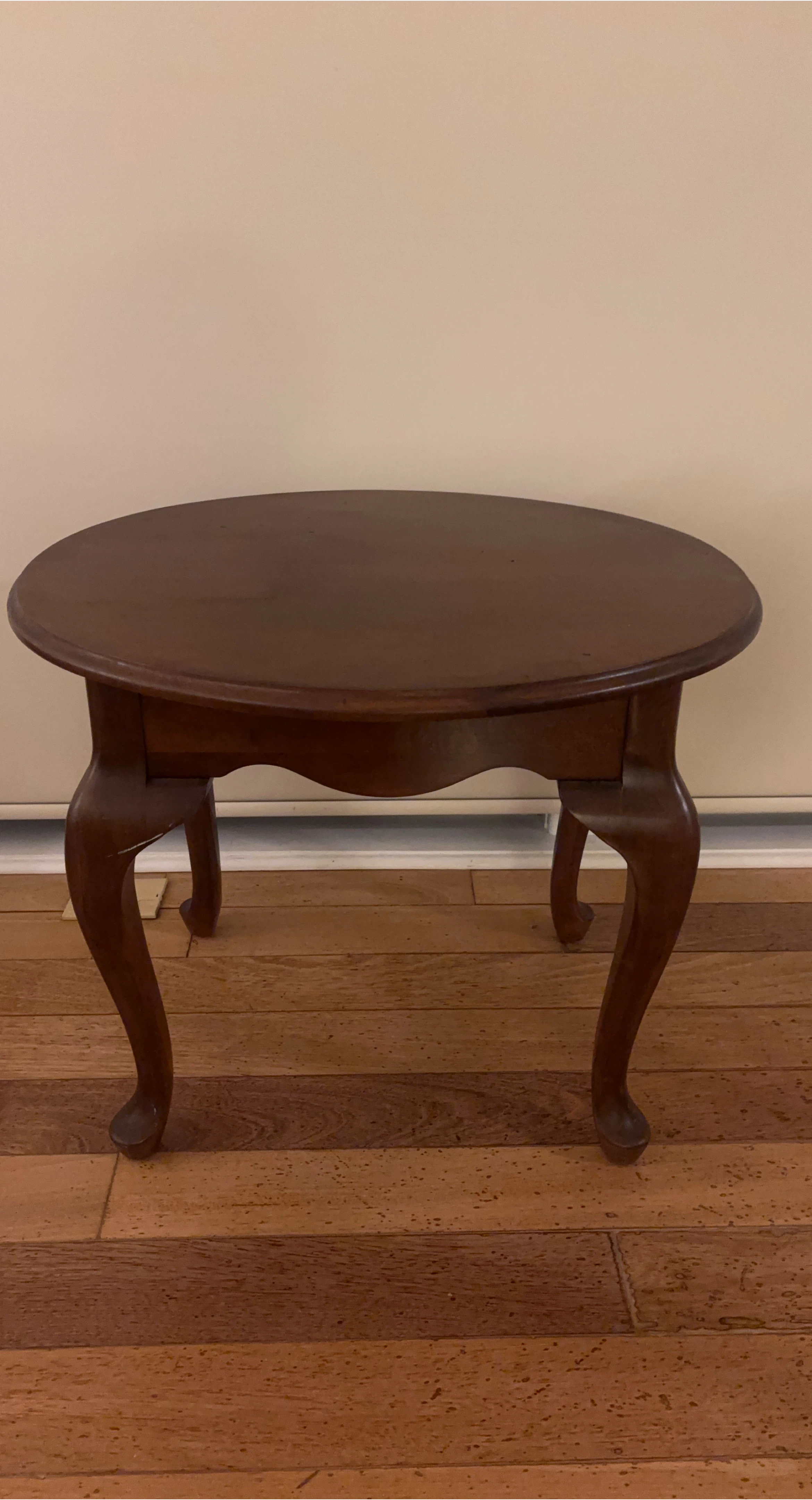 Vintage Oval Wooden Side Table- Reduced For Quick Sale thumbnail