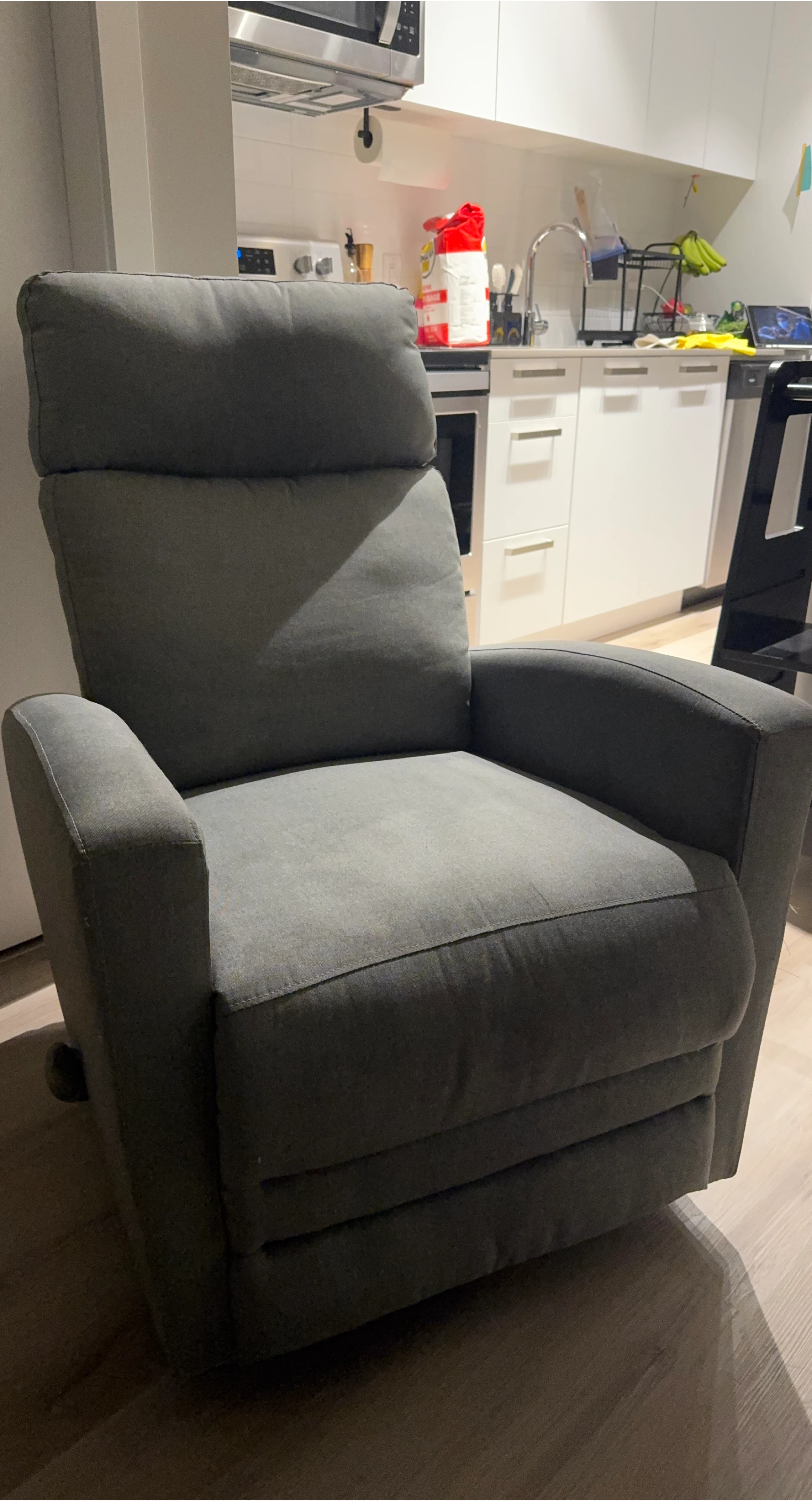 Grey Recliner Chair - Gently Used thumbnail