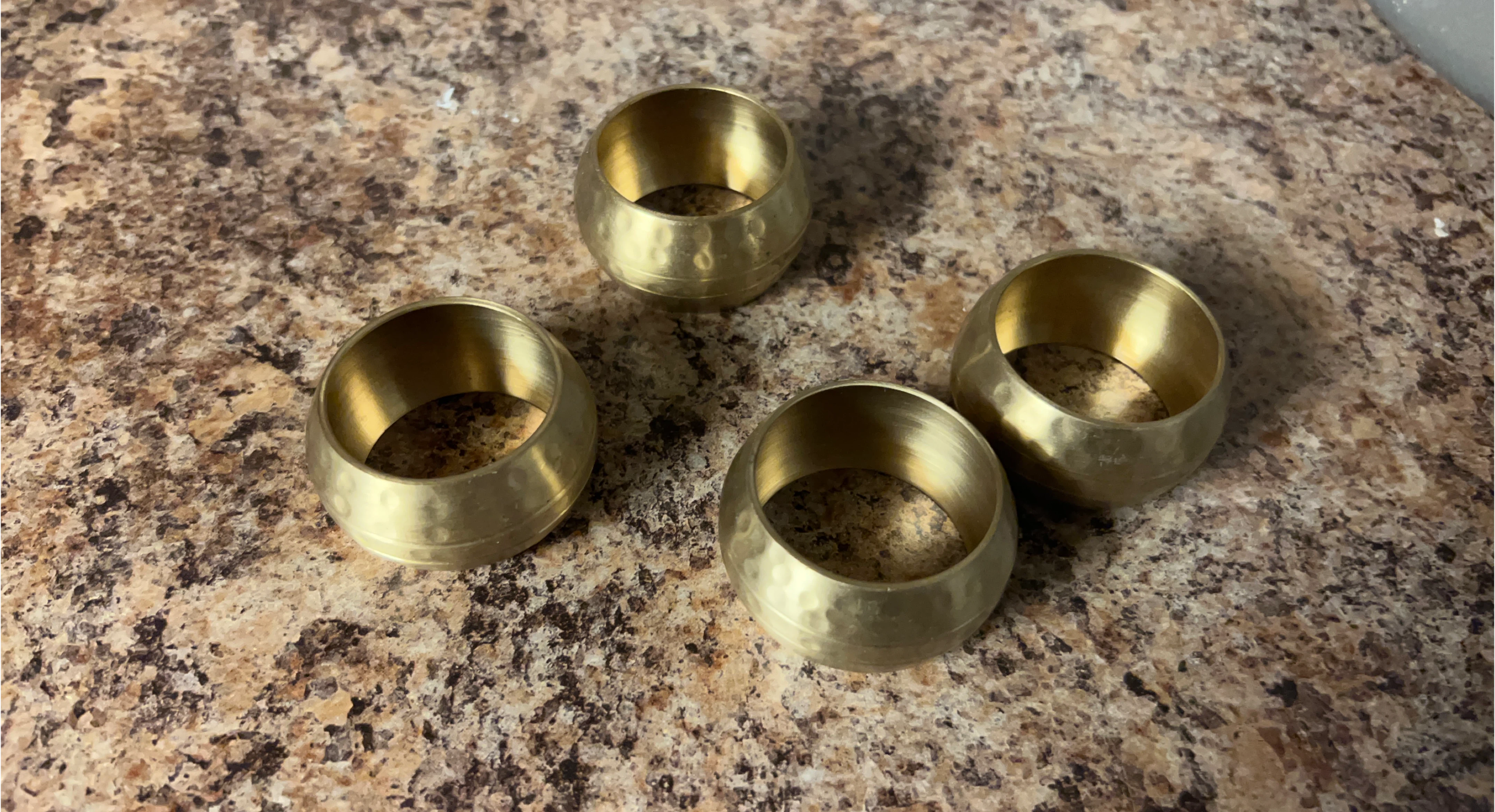 Set of 4 Gold Napkin Rings
