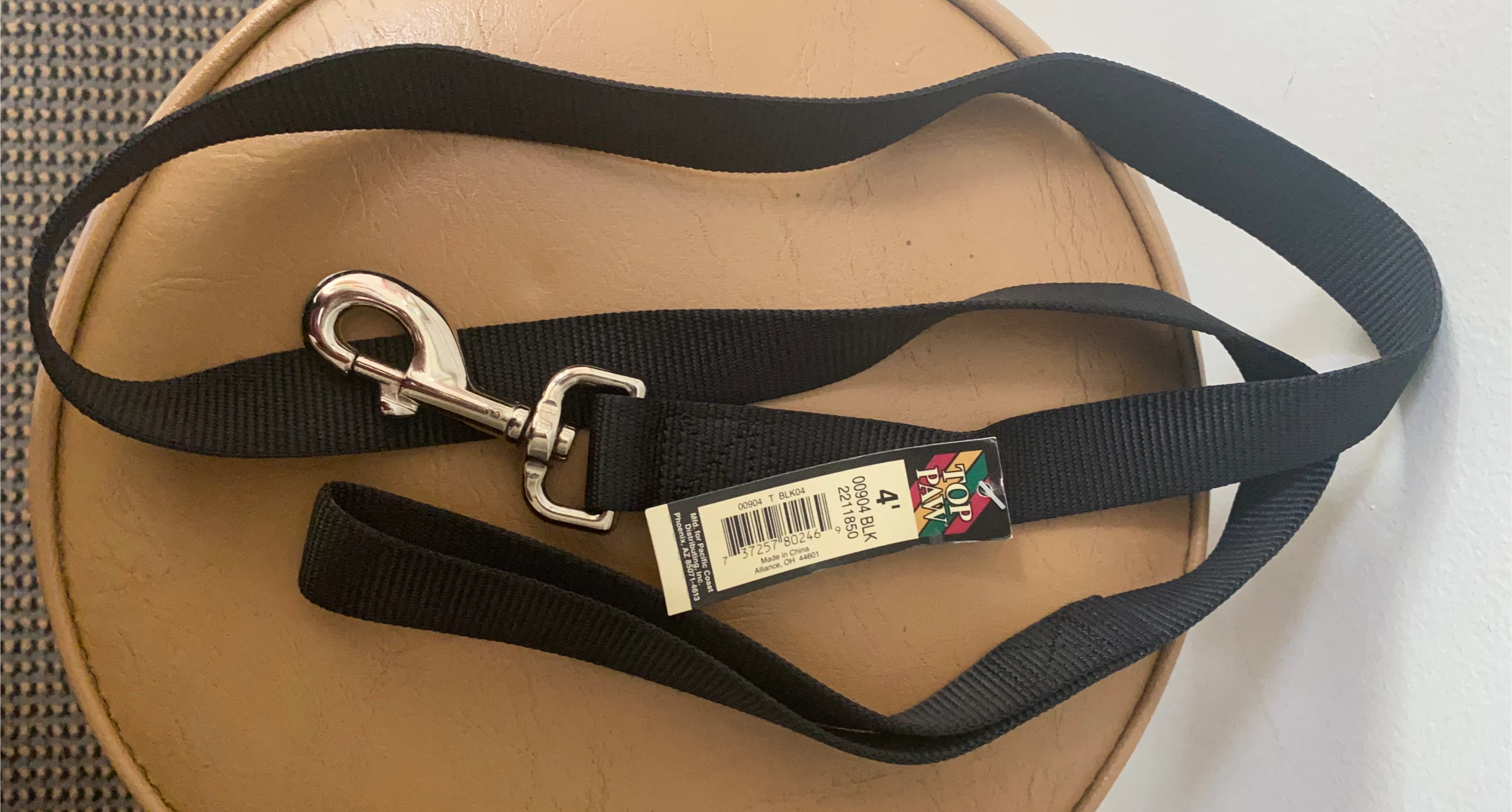 Top Paw 4' Black Dog Leash 🧡 thumbnail