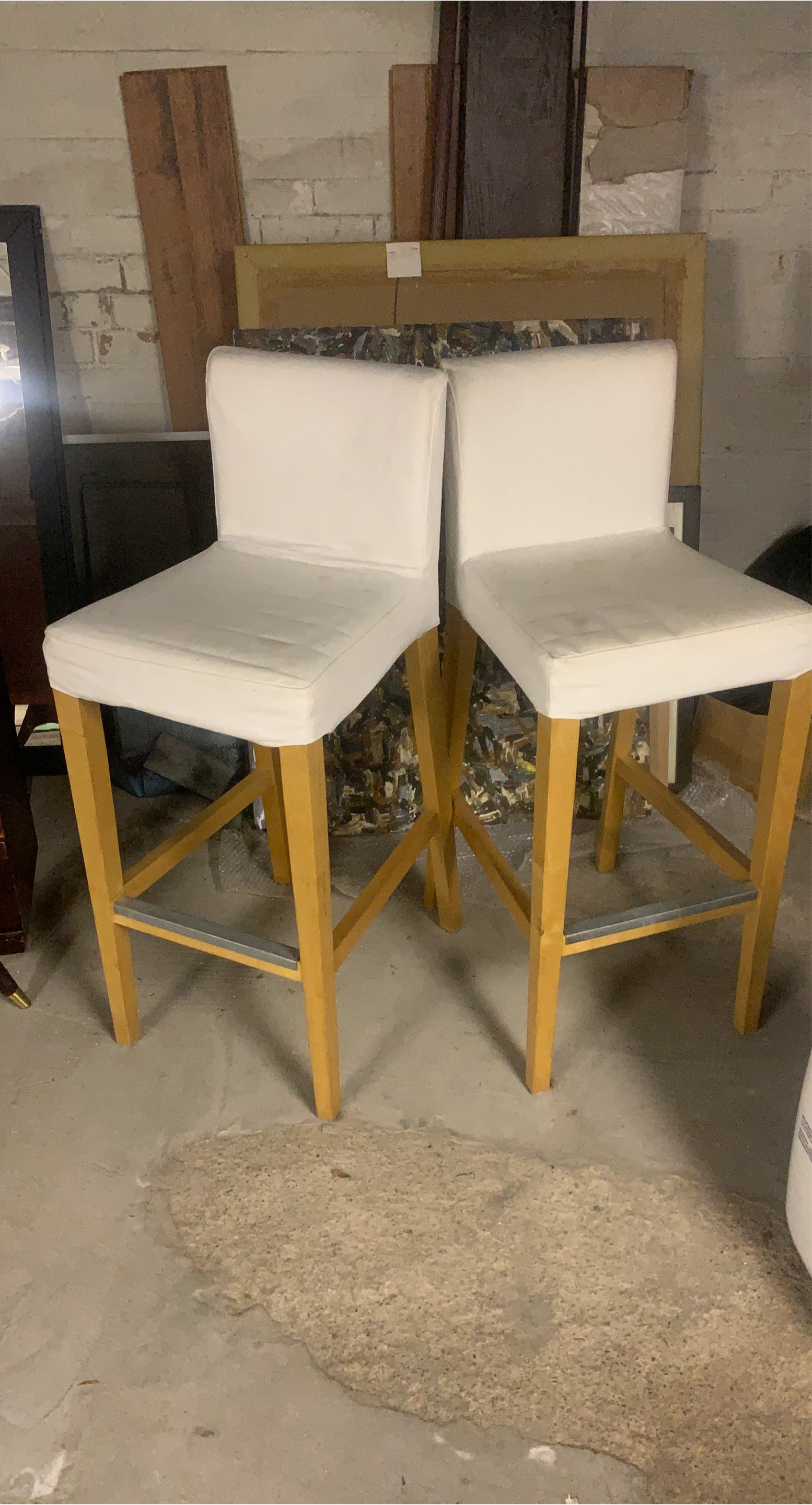 White Bar Stools - Set of 2 thumbnail