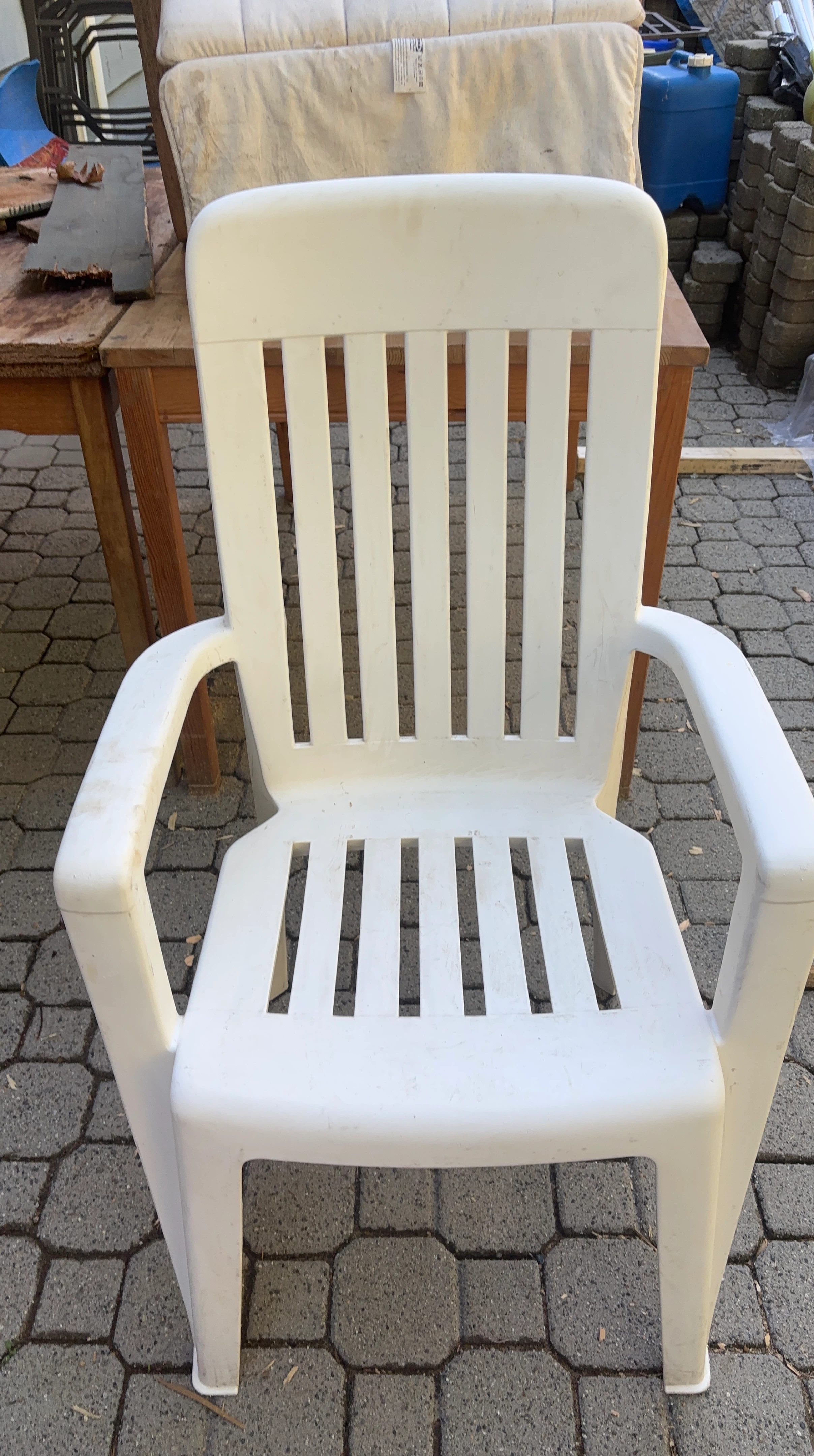 White Plastic Outdoor Chair thumbnail